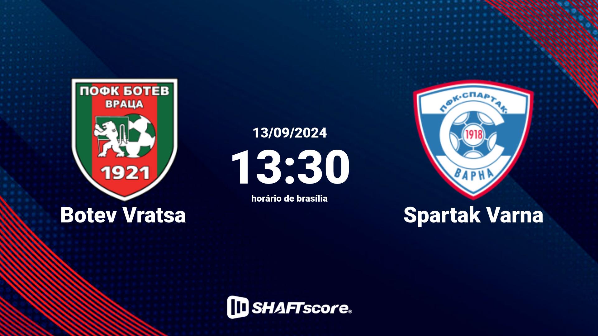 Estatísticas do jogo Botev Vratsa vs Spartak Varna 13.09 13:30