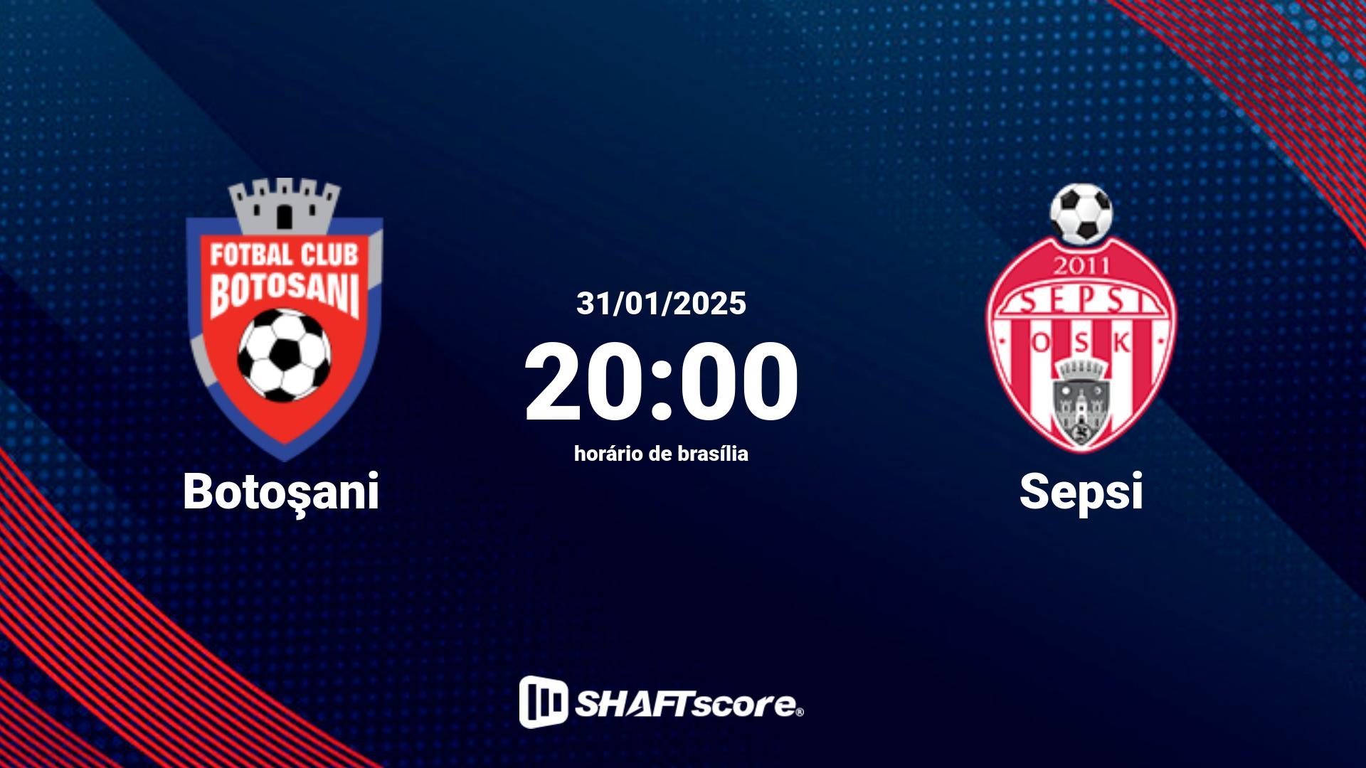 Estatísticas do jogo Botoşani vs Sepsi 31.01 20:00