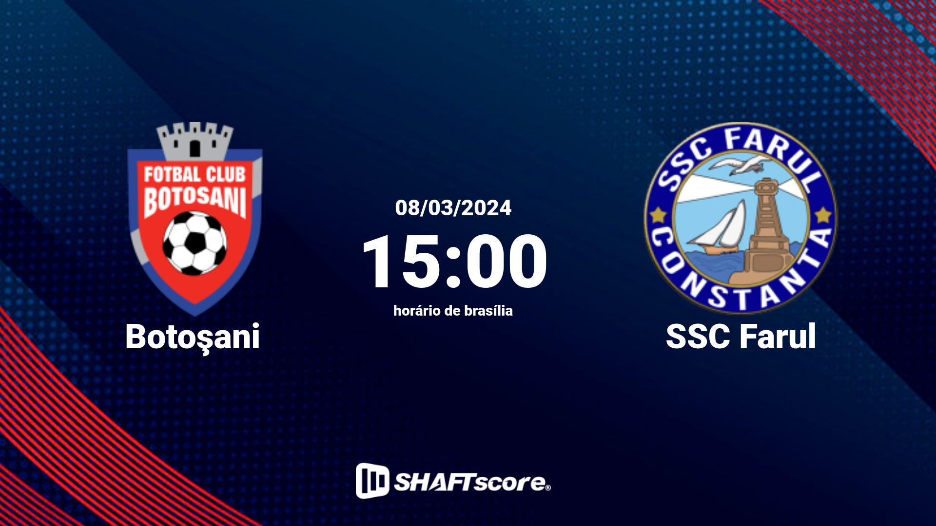 Estatísticas do jogo Botoşani vs SSC Farul 08.03 15:00