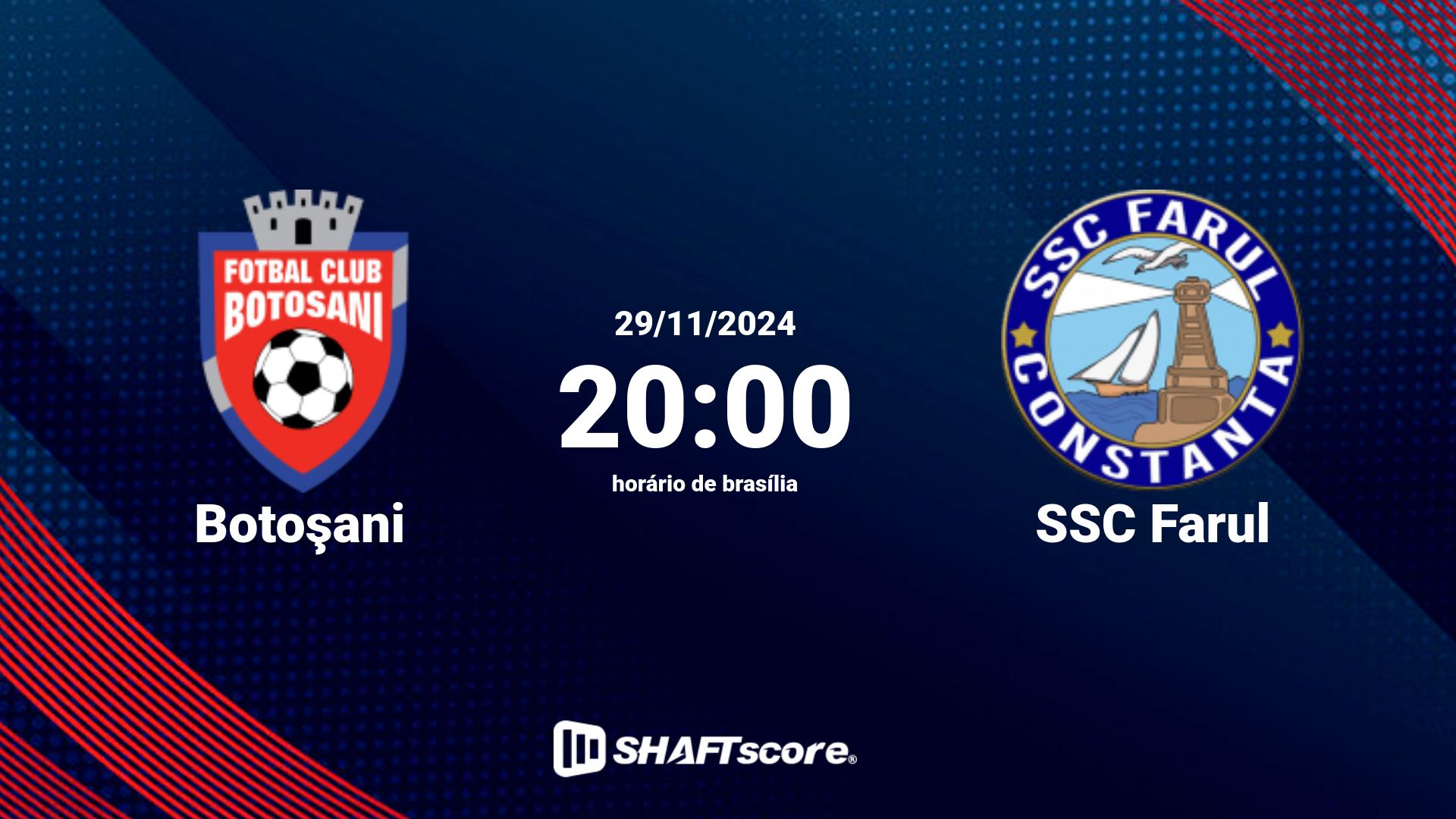 Estatísticas do jogo Botoşani vs SSC Farul 29.11 20:00