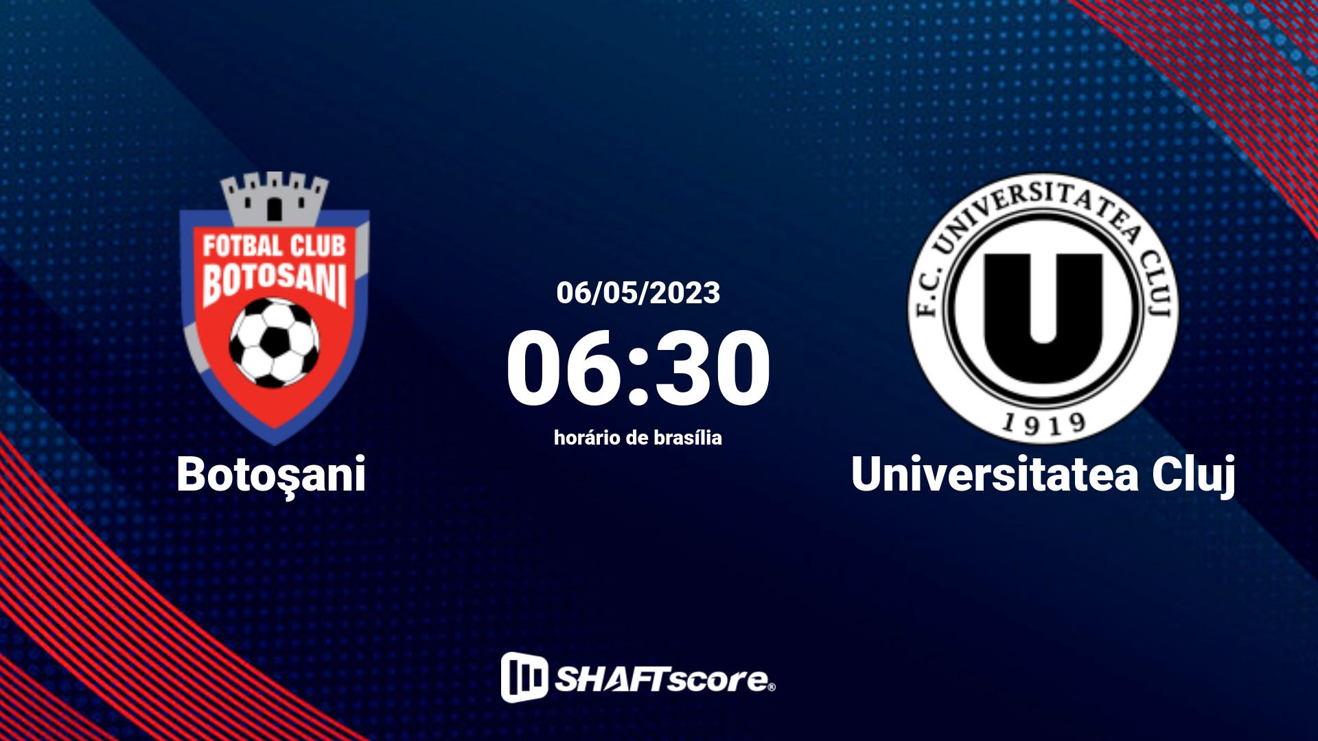 Estatísticas do jogo Botoşani vs Universitatea Cluj 06.05 06:30