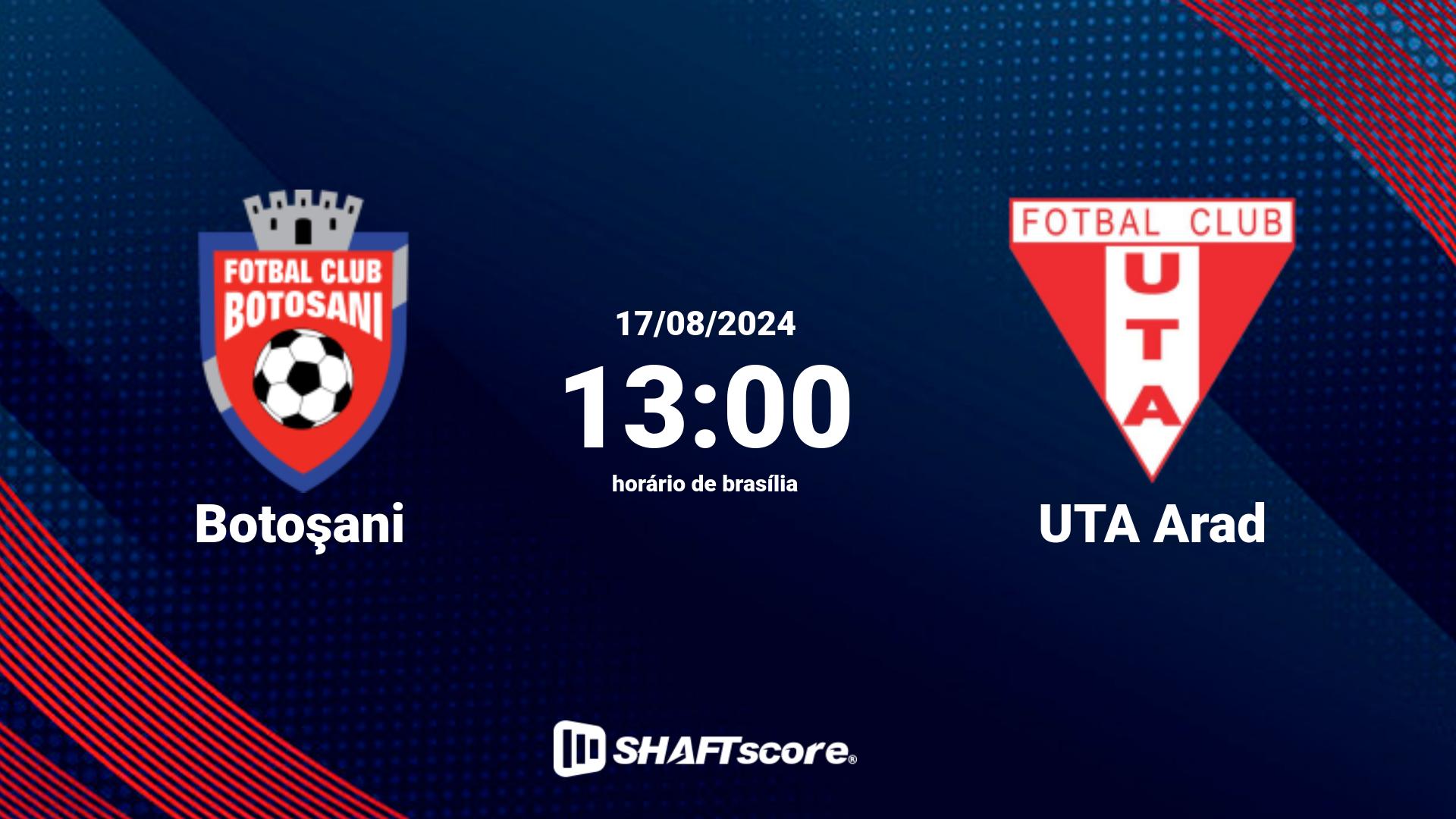 Estatísticas do jogo Botoşani vs UTA Arad 17.08 13:00