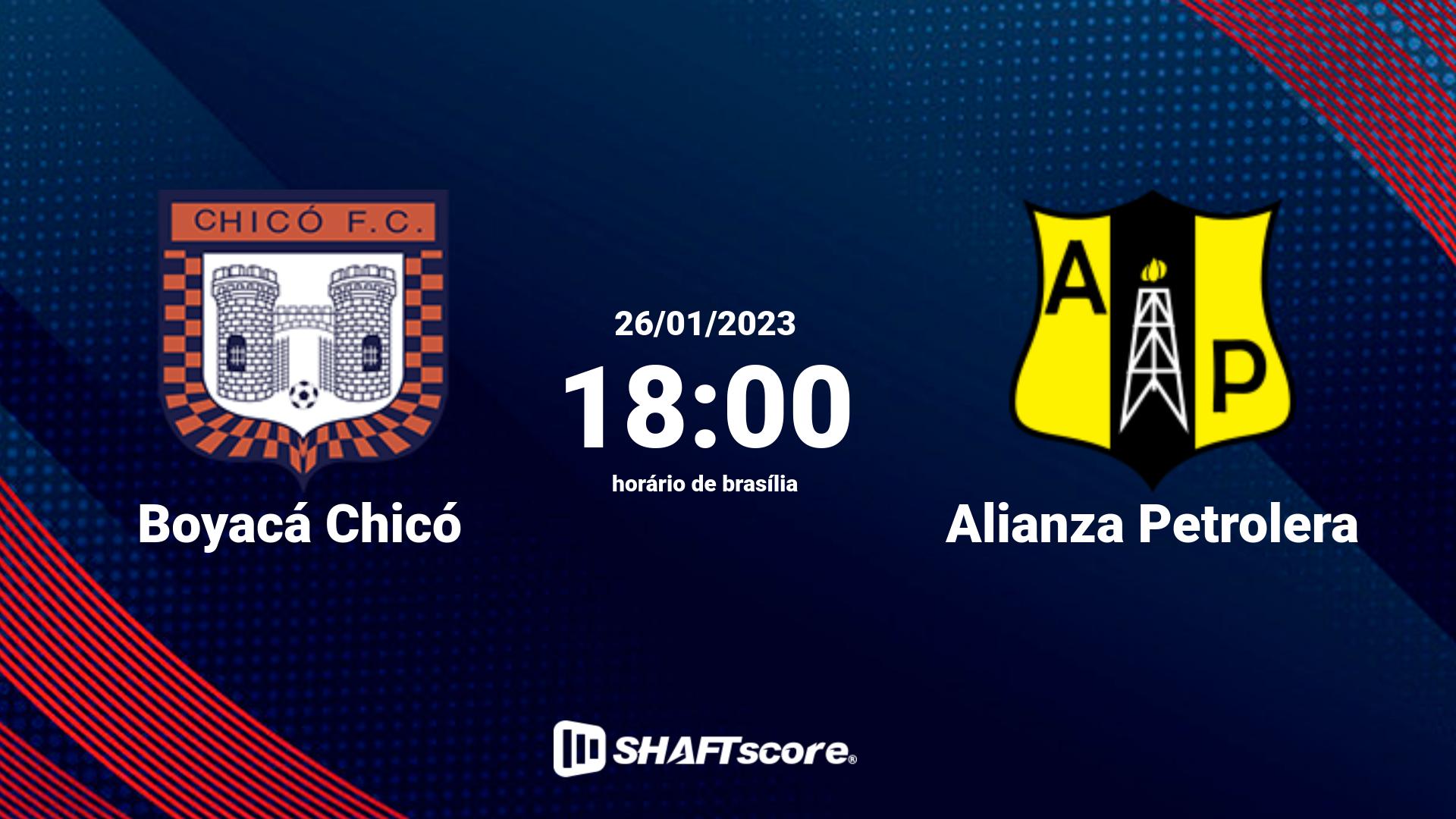 Estatísticas do jogo Boyacá Chicó vs Alianza Petrolera 26.01 18:00