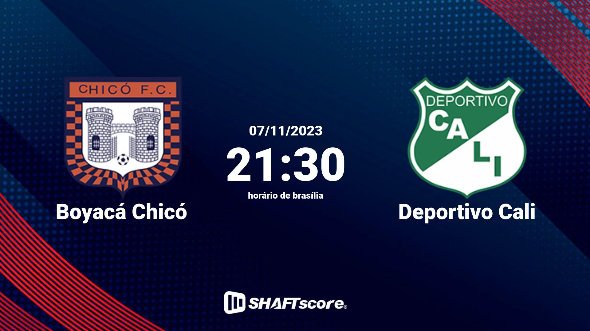 Estatísticas do jogo Boyacá Chicó vs Deportivo Cali 07.11 21:30