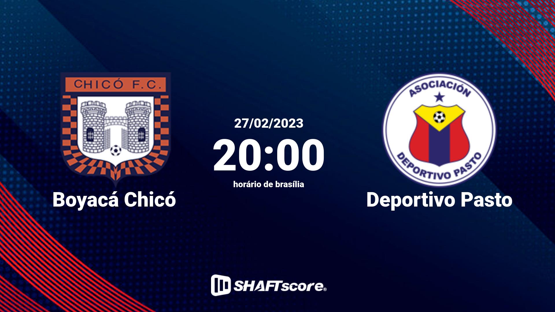 Estatísticas do jogo Boyacá Chicó vs Deportivo Pasto 27.02 20:00