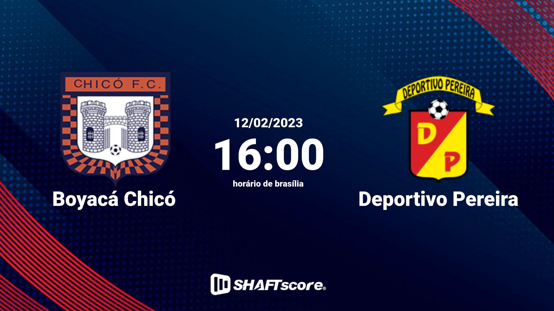 Estatísticas do jogo Boyacá Chicó vs Deportivo Pereira 12.02 16:00