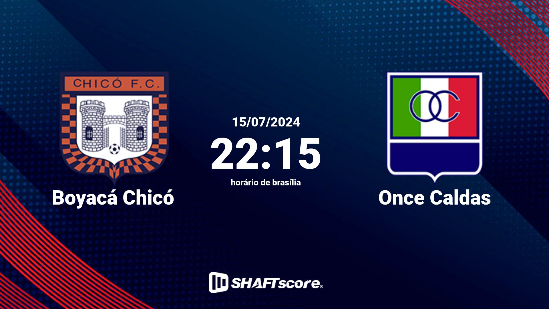 Estatísticas do jogo Boyacá Chicó vs Once Caldas 15.07 22:15