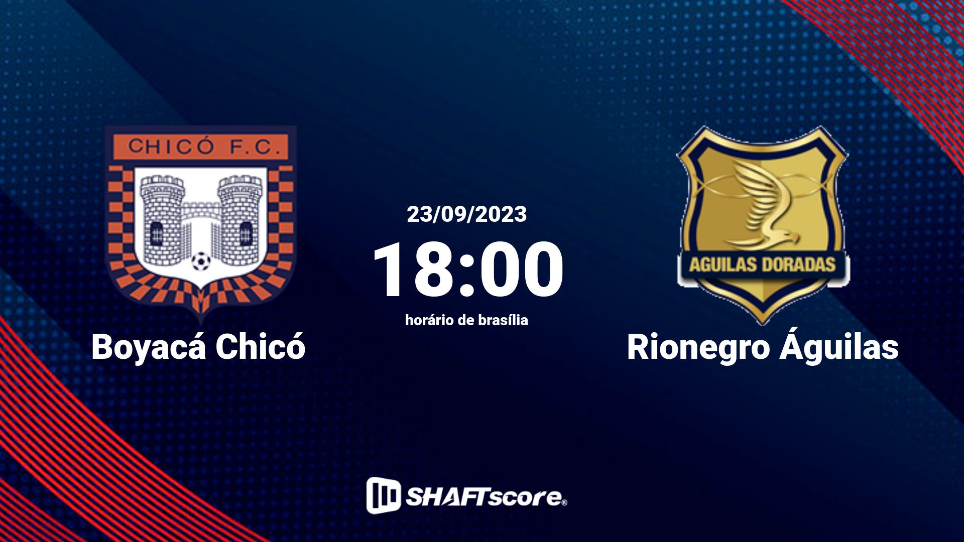 Estatísticas do jogo Boyacá Chicó vs Rionegro Águilas 23.09 18:00