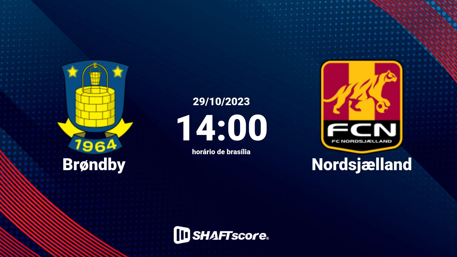 Estatísticas do jogo Brøndby vs Nordsjælland 29.10 14:00