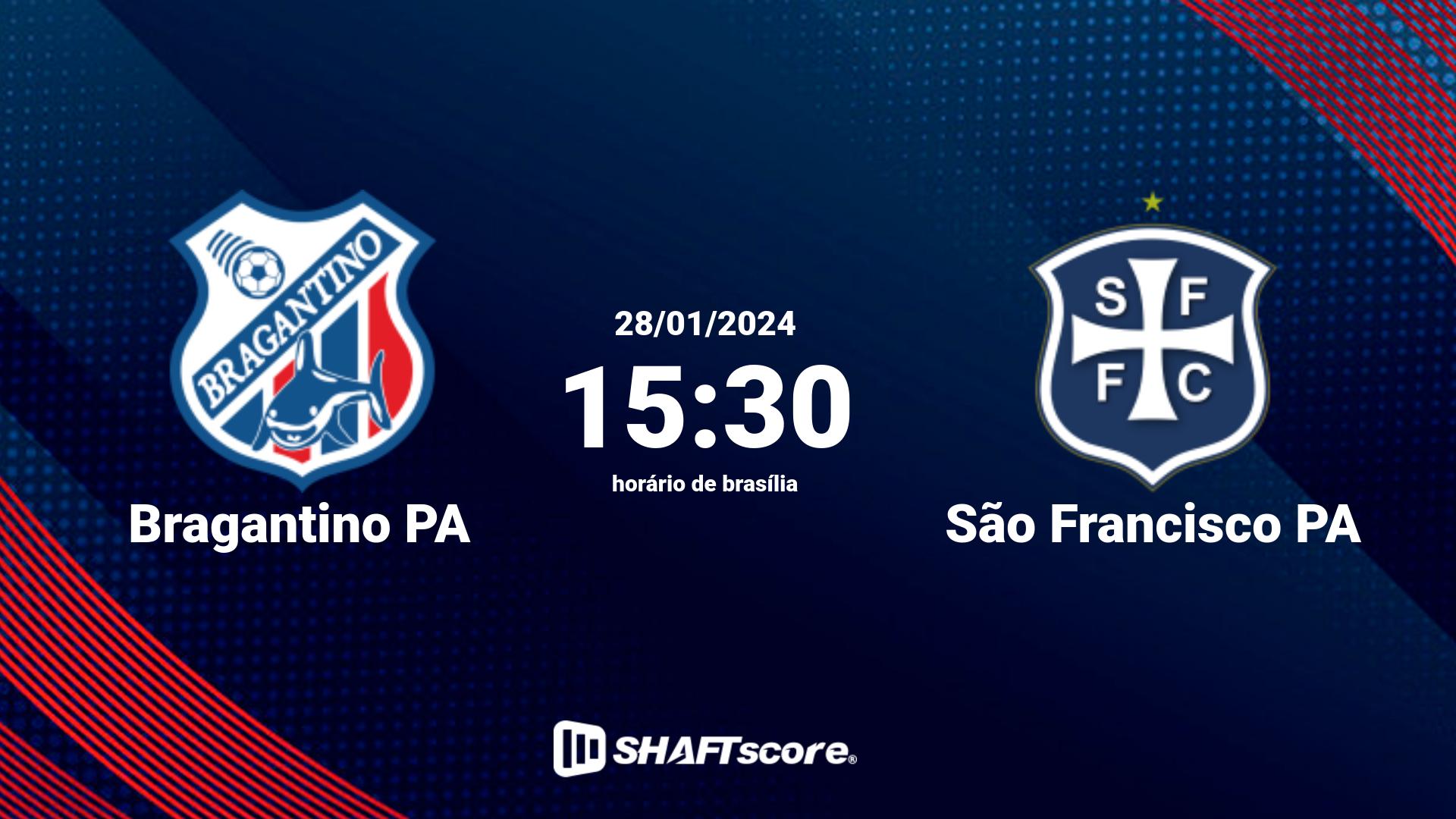 Estatísticas do jogo Bragantino PA vs São Francisco PA 28.01 15:30