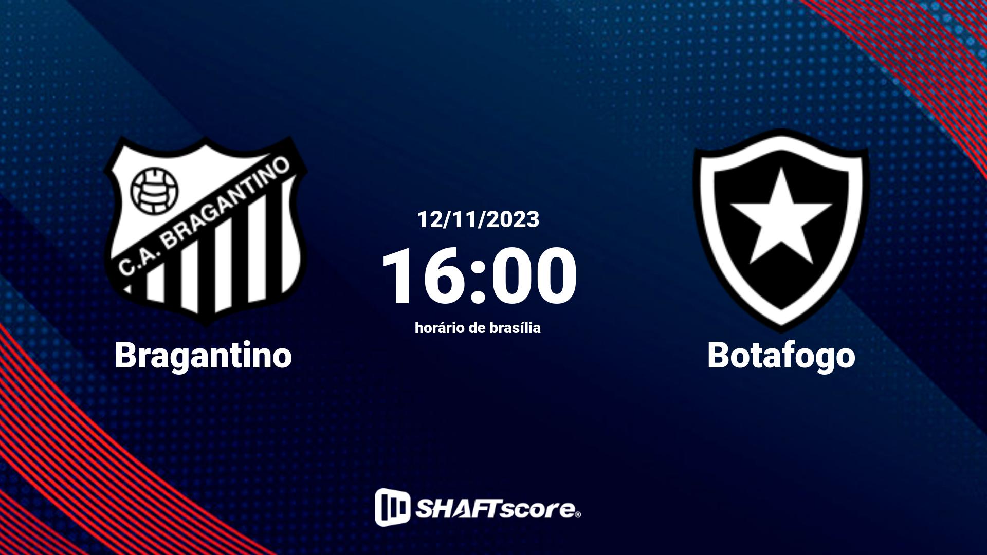 Estatísticas do jogo Bragantino vs Botafogo 12.11 16:00