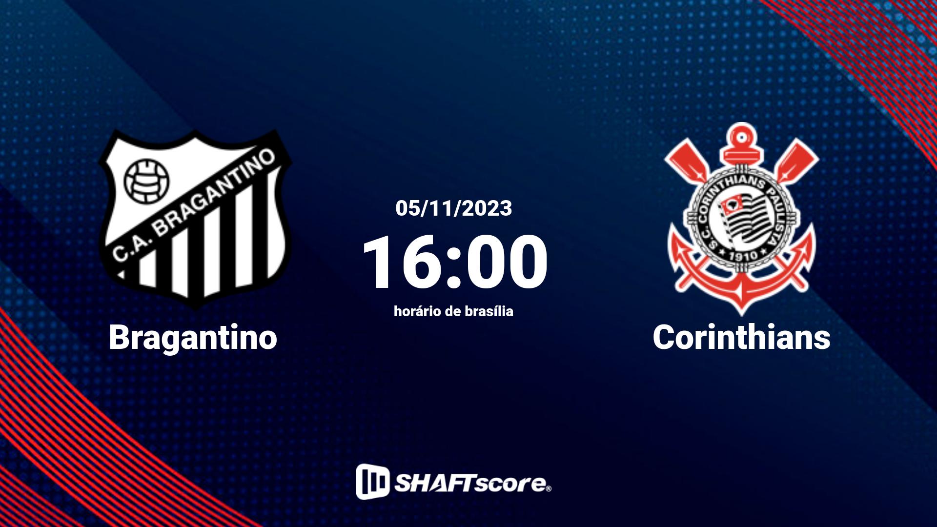 Estatísticas do jogo Bragantino vs Corinthians 05.11 16:00