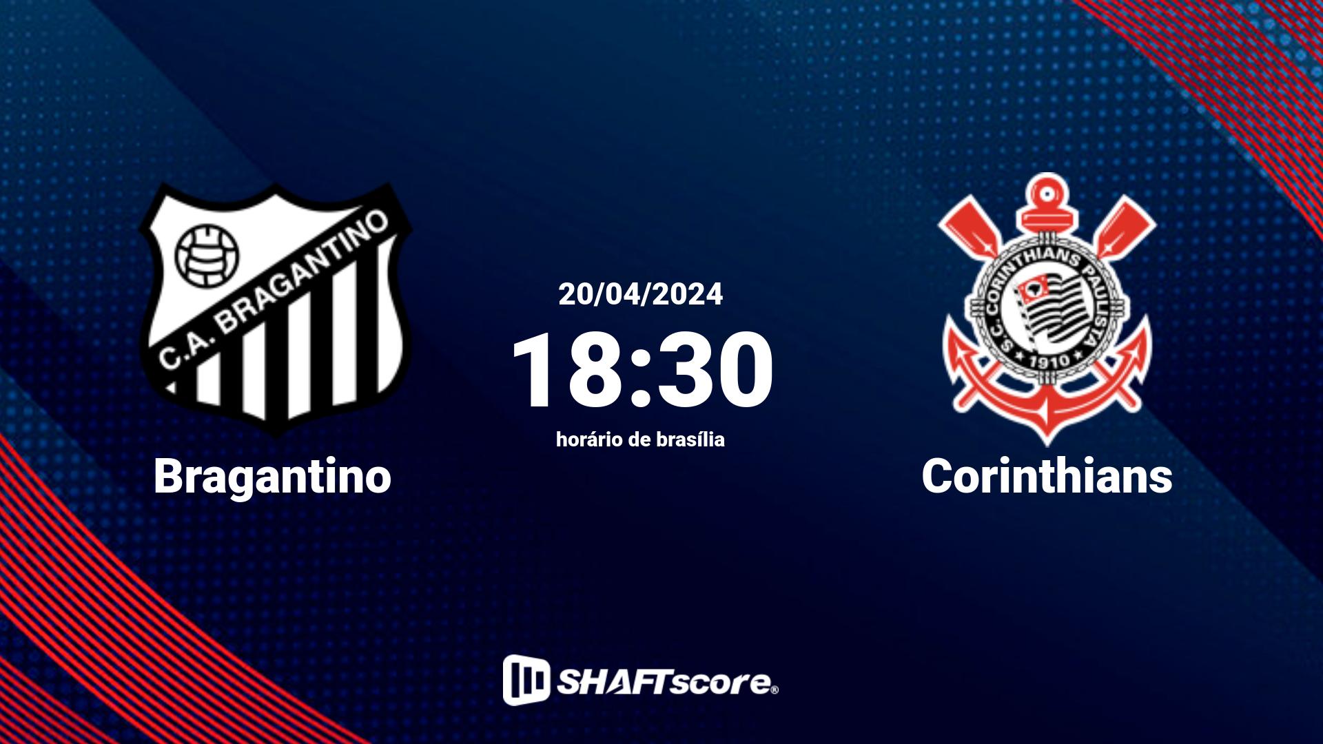 Estatísticas do jogo Bragantino vs Corinthians 20.04 18:30