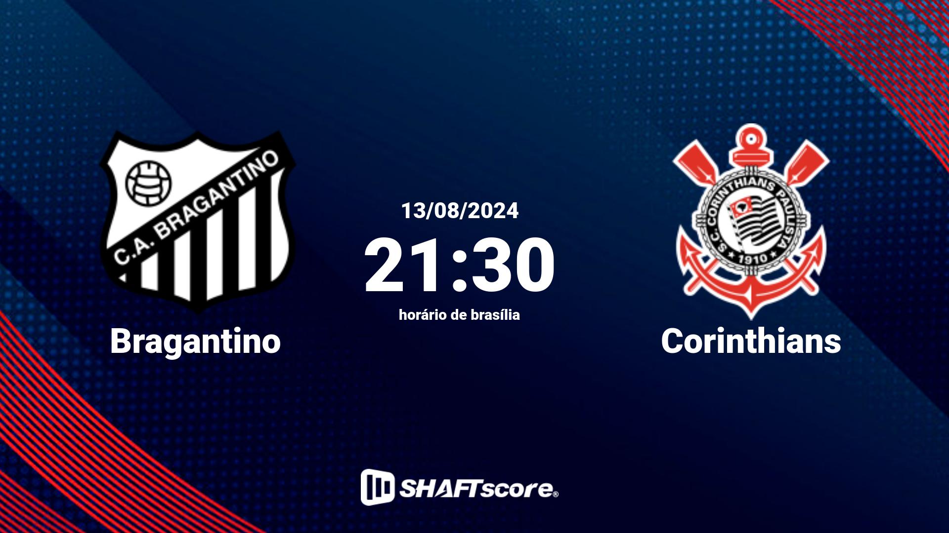 Estatísticas do jogo Bragantino vs Corinthians 13.08 21:30