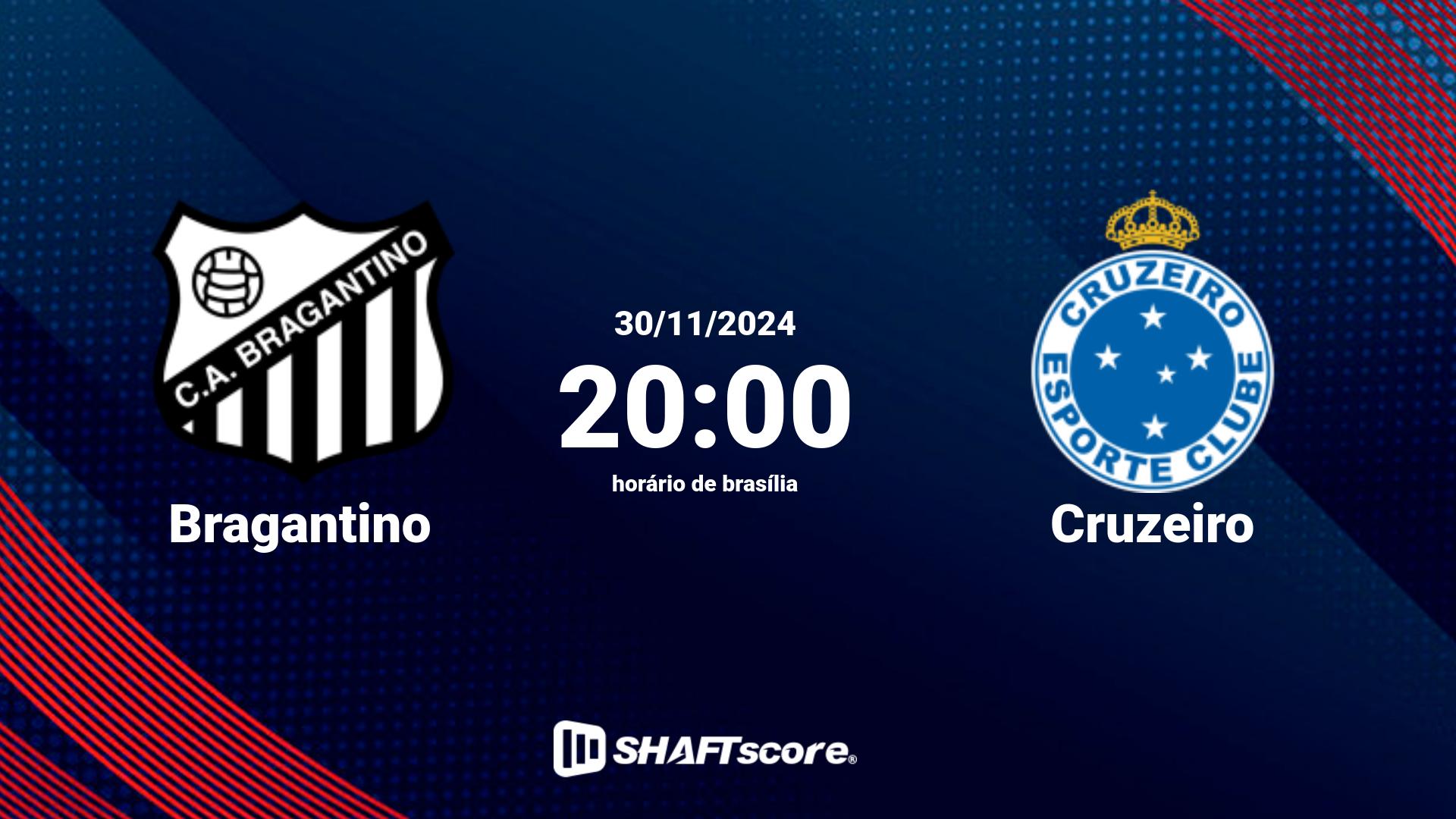 Estatísticas do jogo Bragantino vs Cruzeiro 30.11 20:00