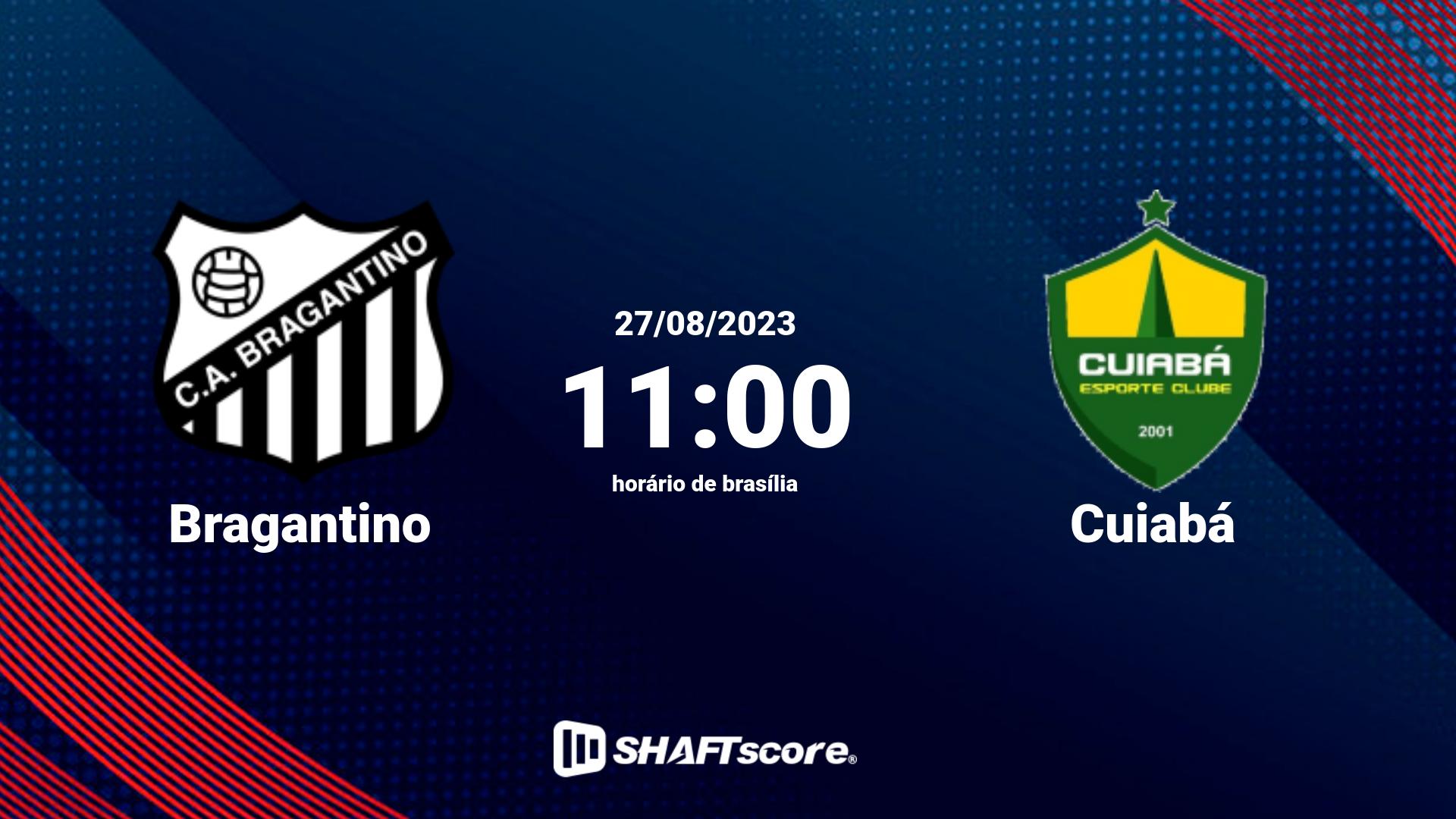 Estatísticas do jogo Bragantino vs Cuiabá 27.08 11:00