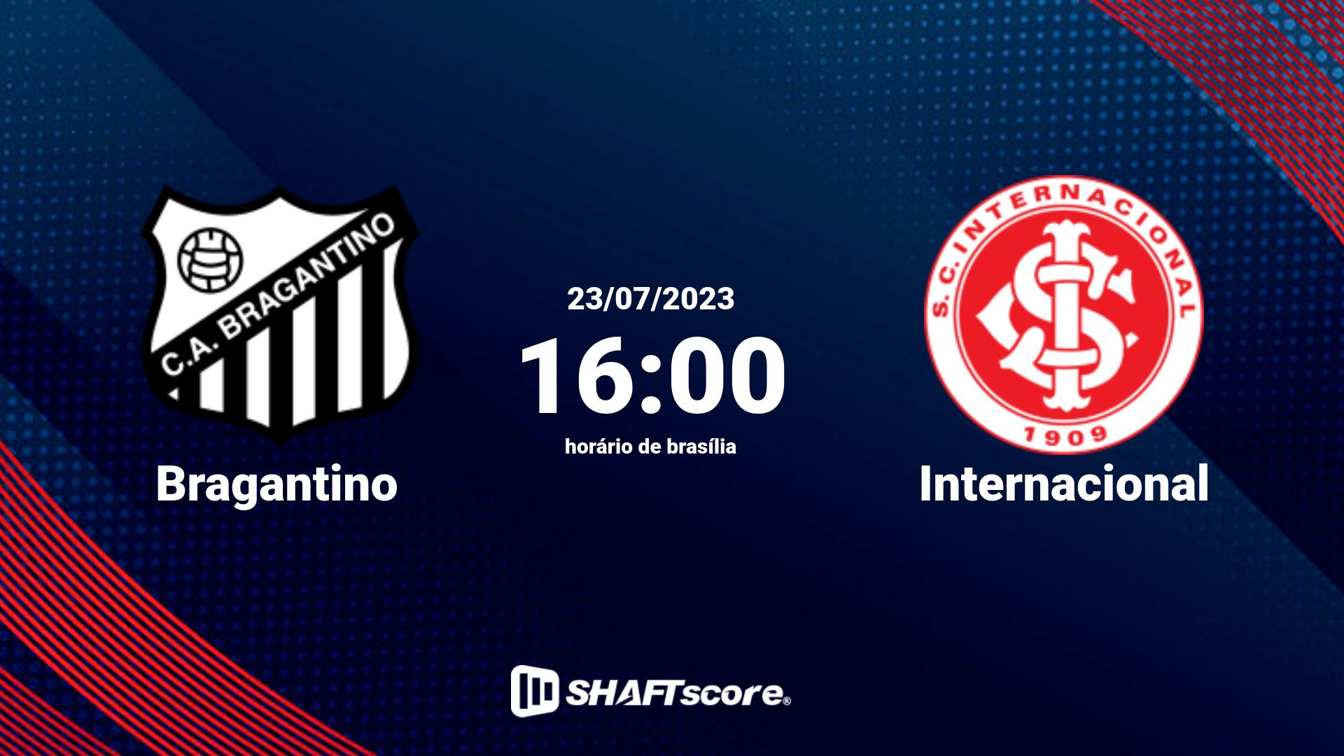 Estatísticas do jogo Bragantino vs Internacional 23.07 16:00