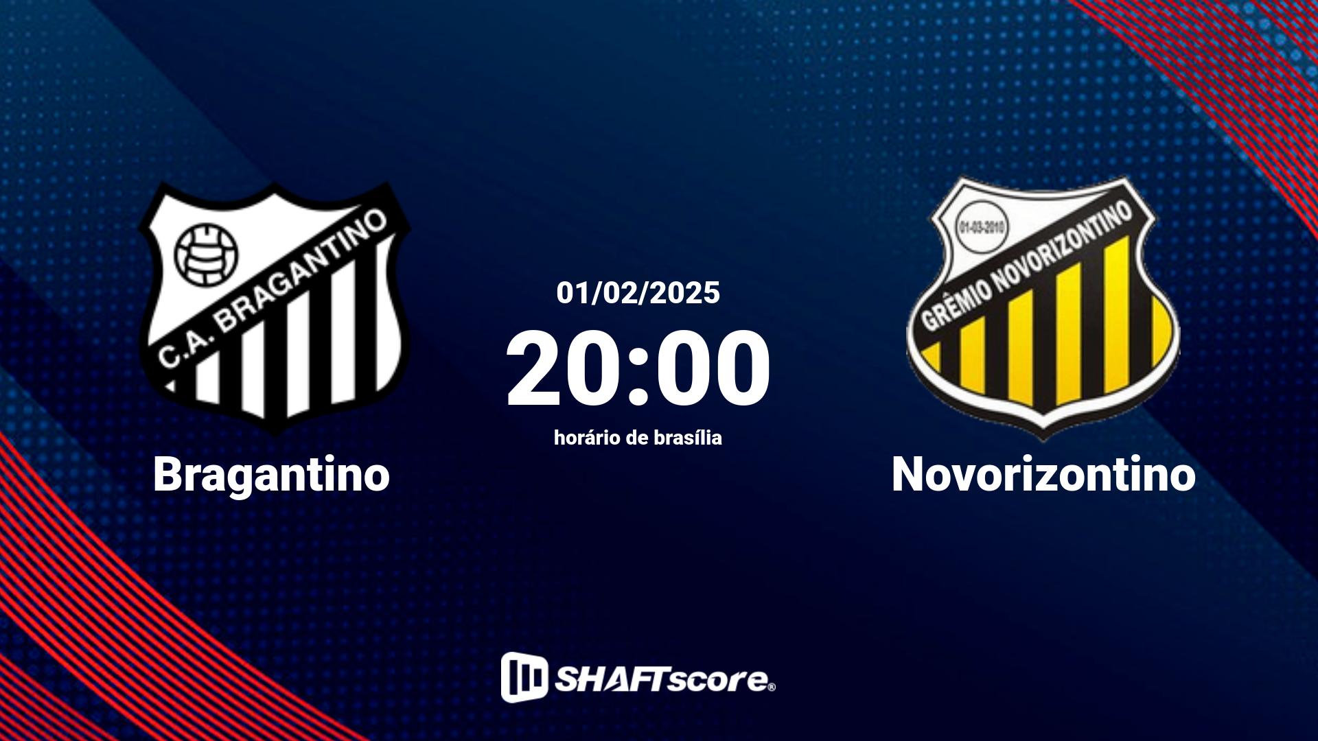 Estatísticas do jogo Bragantino vs Novorizontino 01.02 20:00