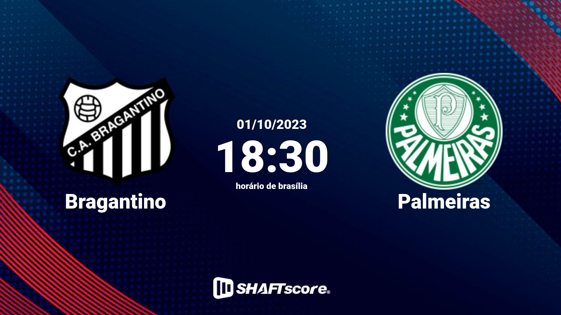 Estatísticas do jogo Bragantino vs Palmeiras 01.10 18:30