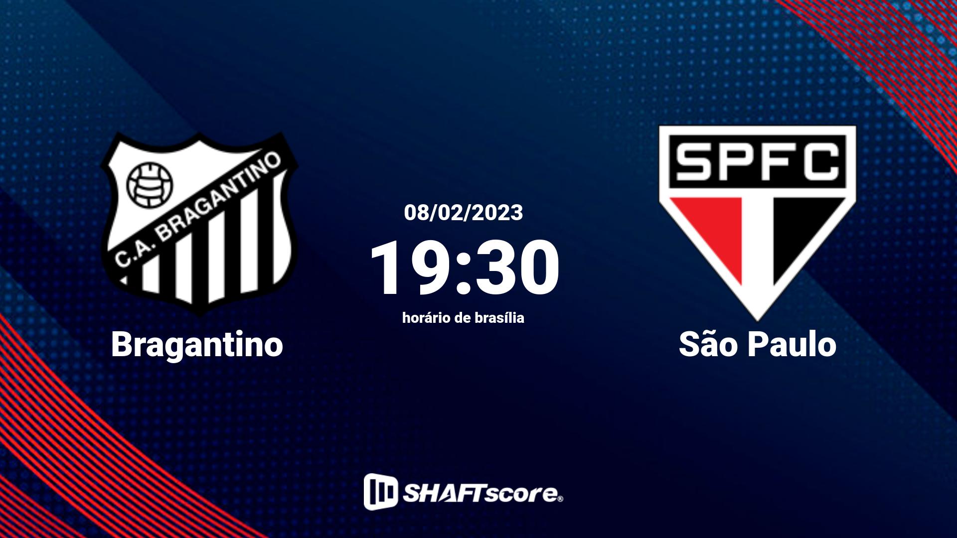 Estatísticas do jogo Bragantino vs São Paulo 08.02 19:30