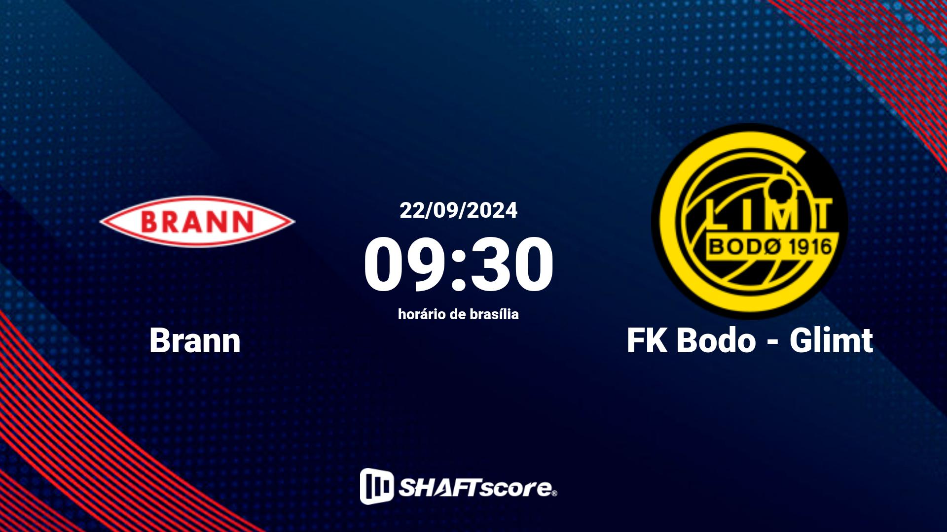 Estatísticas do jogo Brann vs FK Bodo - Glimt 22.09 09:30