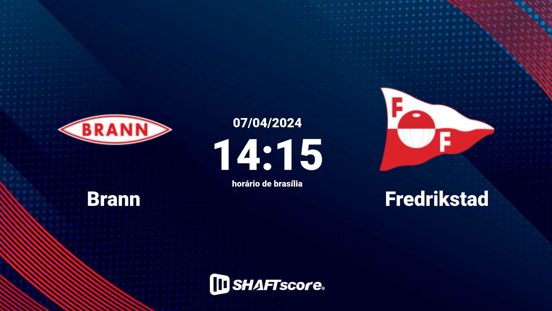 Estatísticas do jogo Brann vs Fredrikstad 07.04 14:15