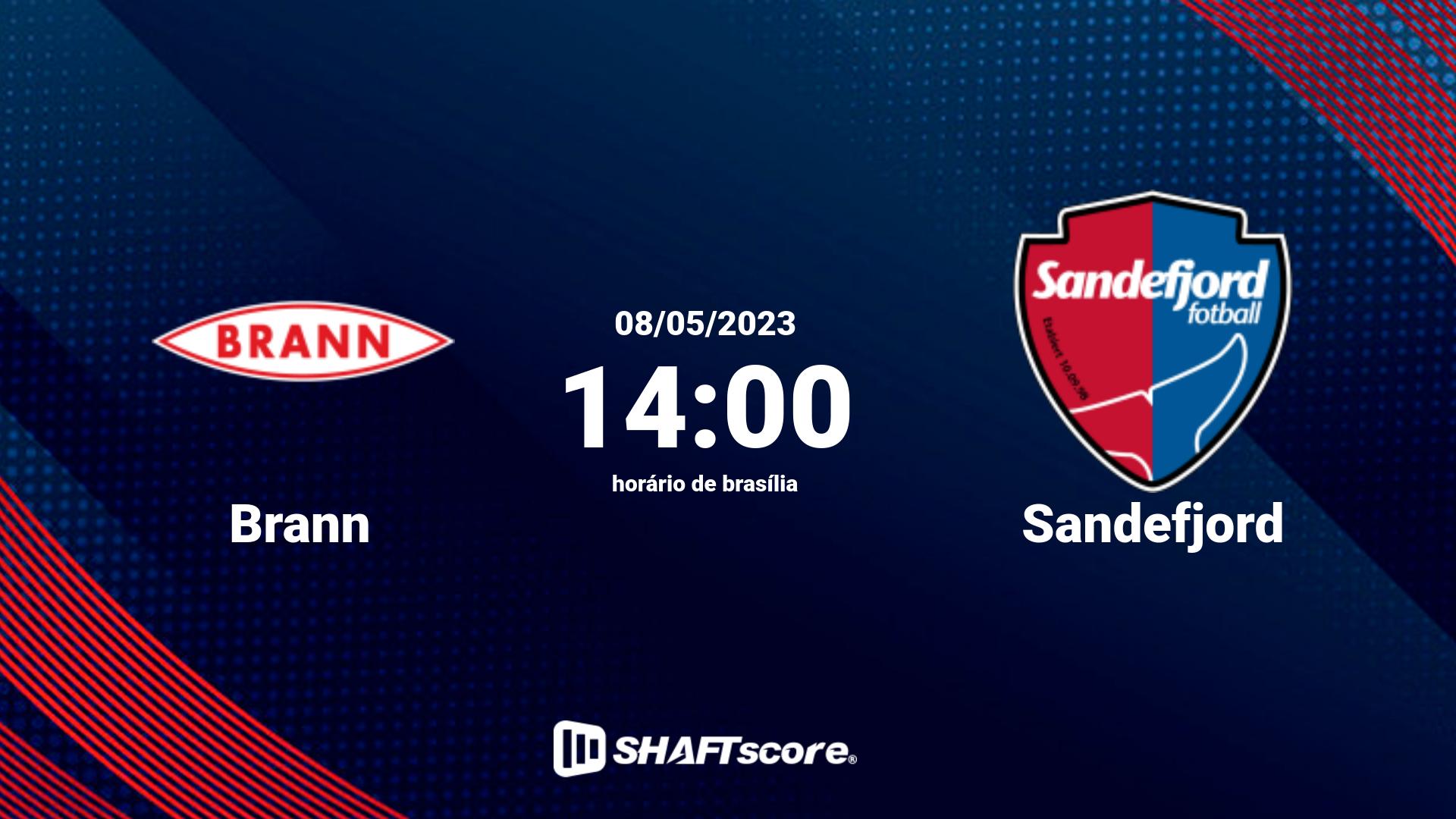 Estatísticas do jogo Brann vs Sandefjord 08.05 14:00