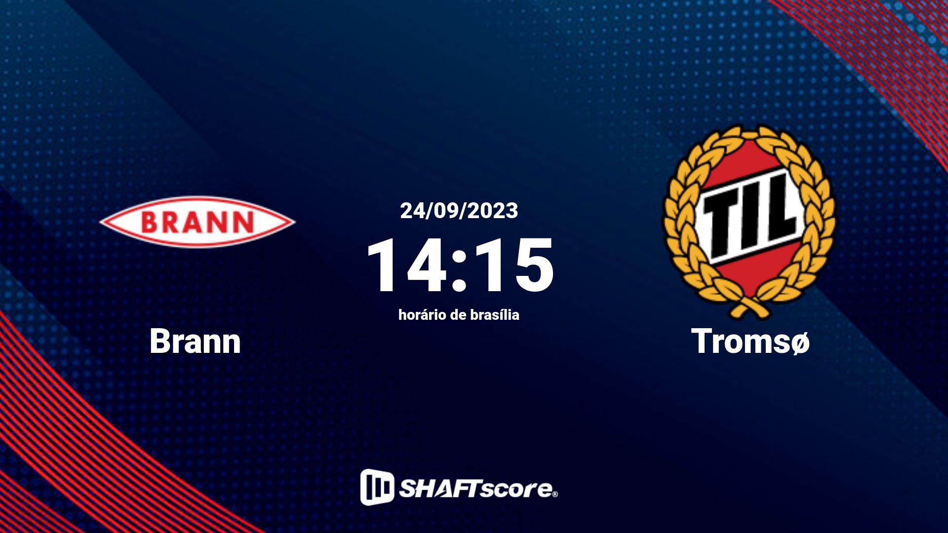 Estatísticas do jogo Brann vs Tromsø 24.09 14:15