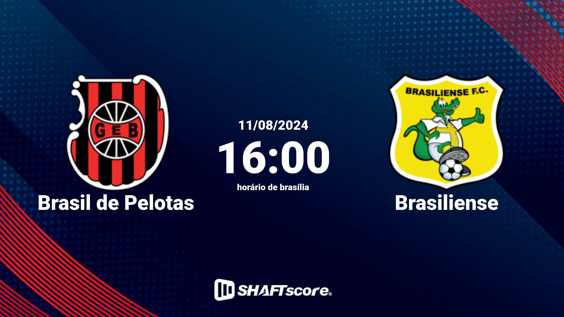 Estatísticas do jogo Brasil de Pelotas vs Brasiliense 11.08 16:00