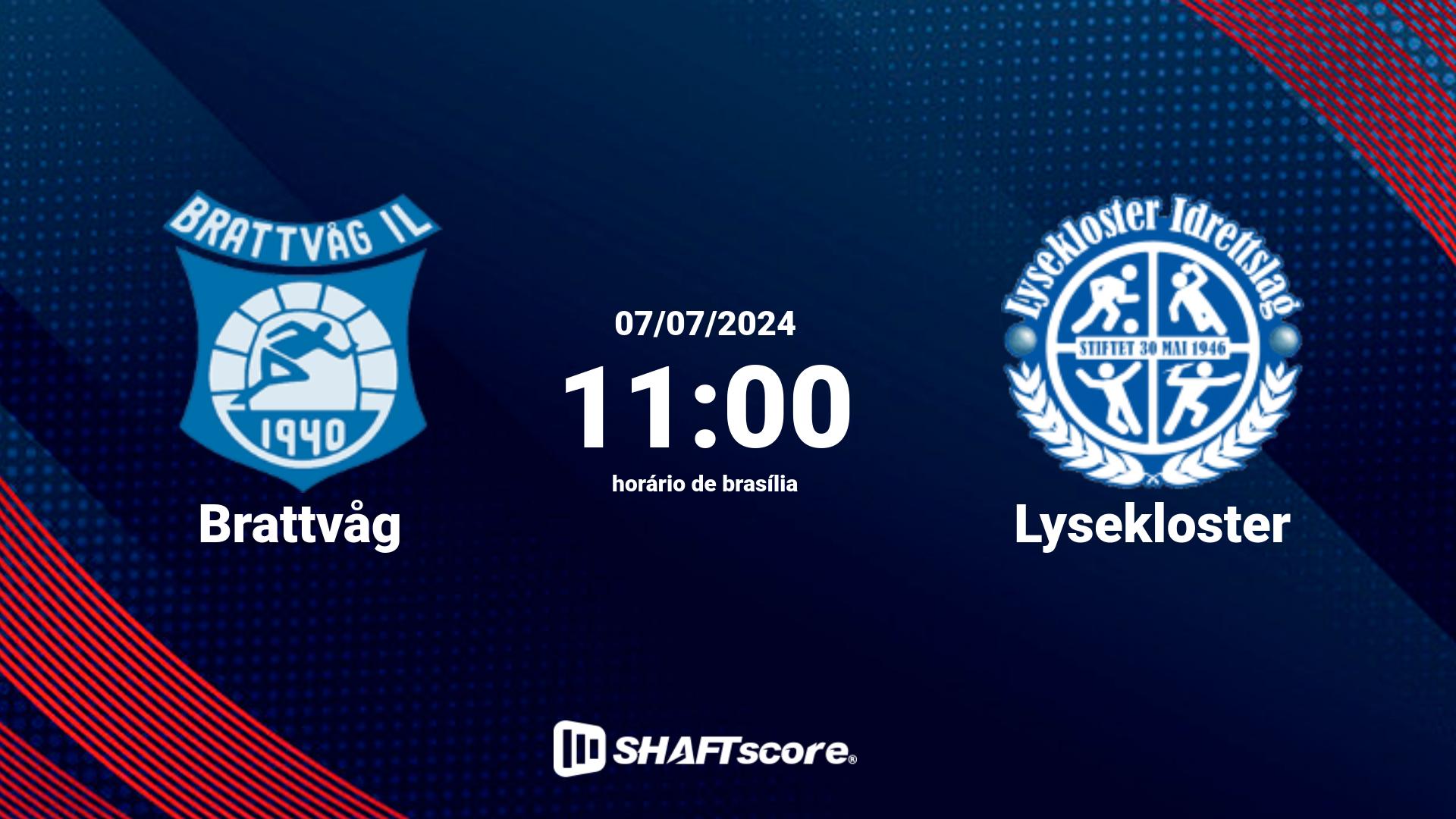 Estatísticas do jogo Brattvåg vs Lysekloster 07.07 11:00