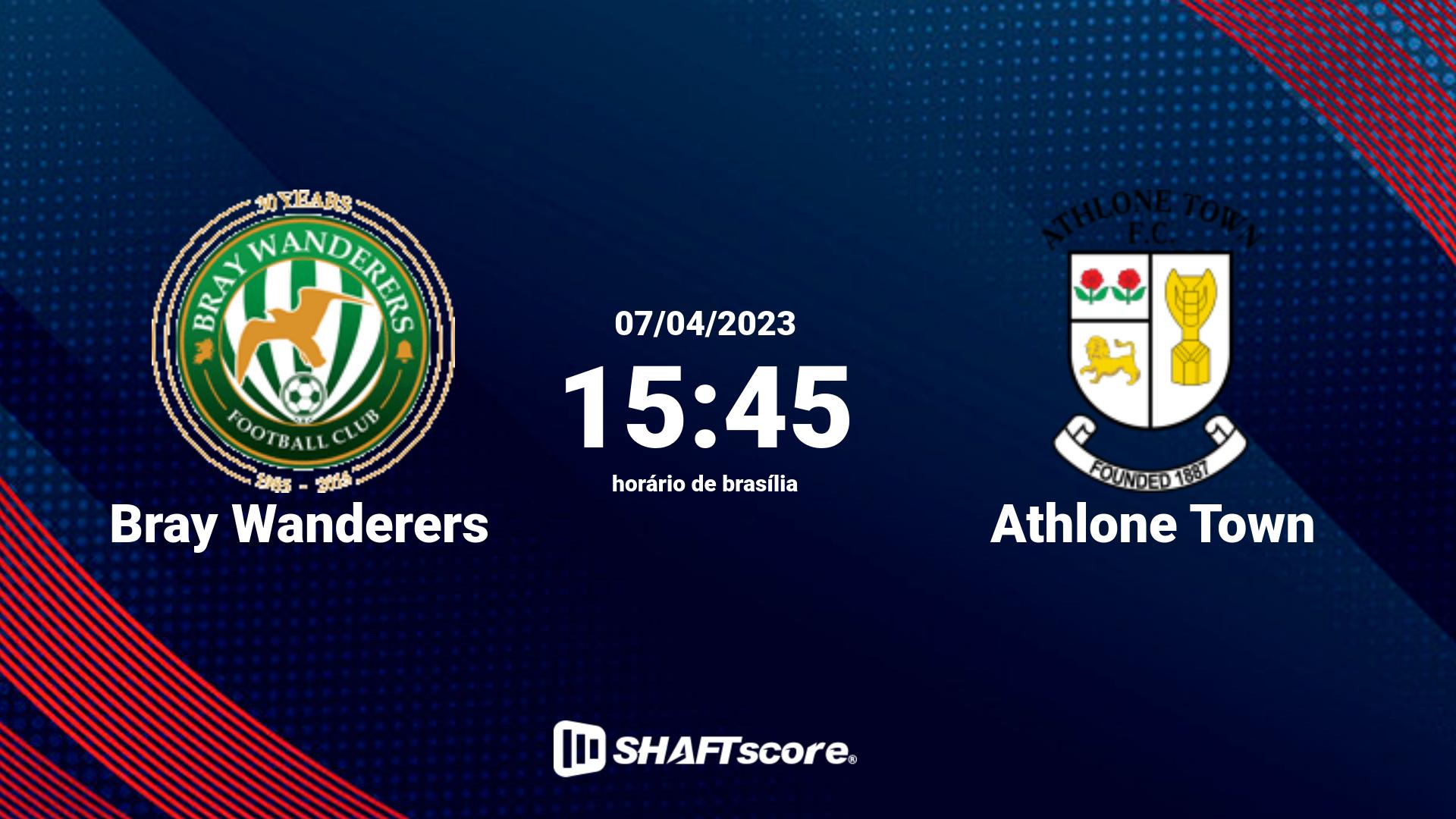 Estatísticas do jogo Bray Wanderers vs Athlone Town 07.04 15:45