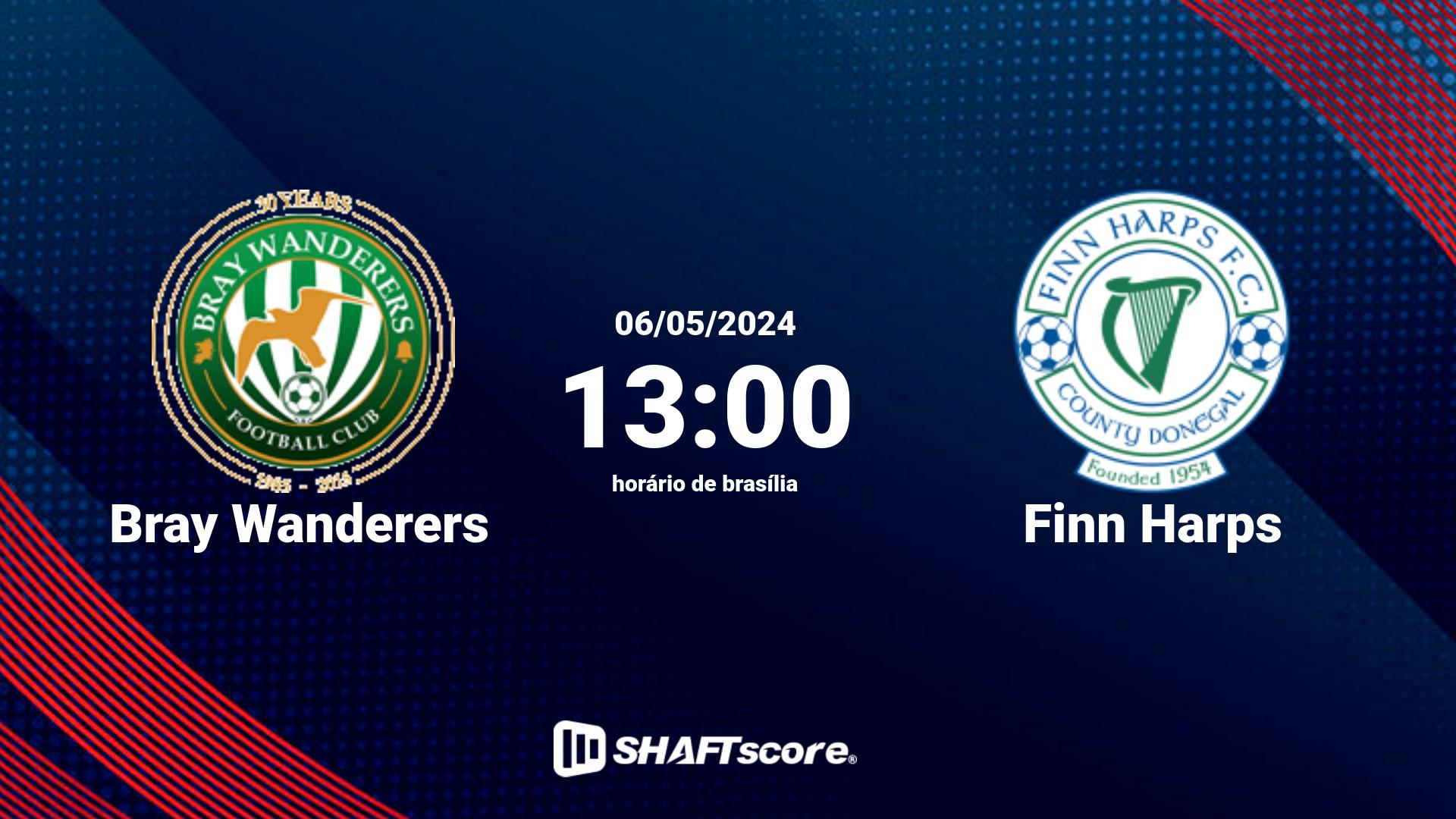 Estatísticas do jogo Bray Wanderers vs Finn Harps 06.05 13:00