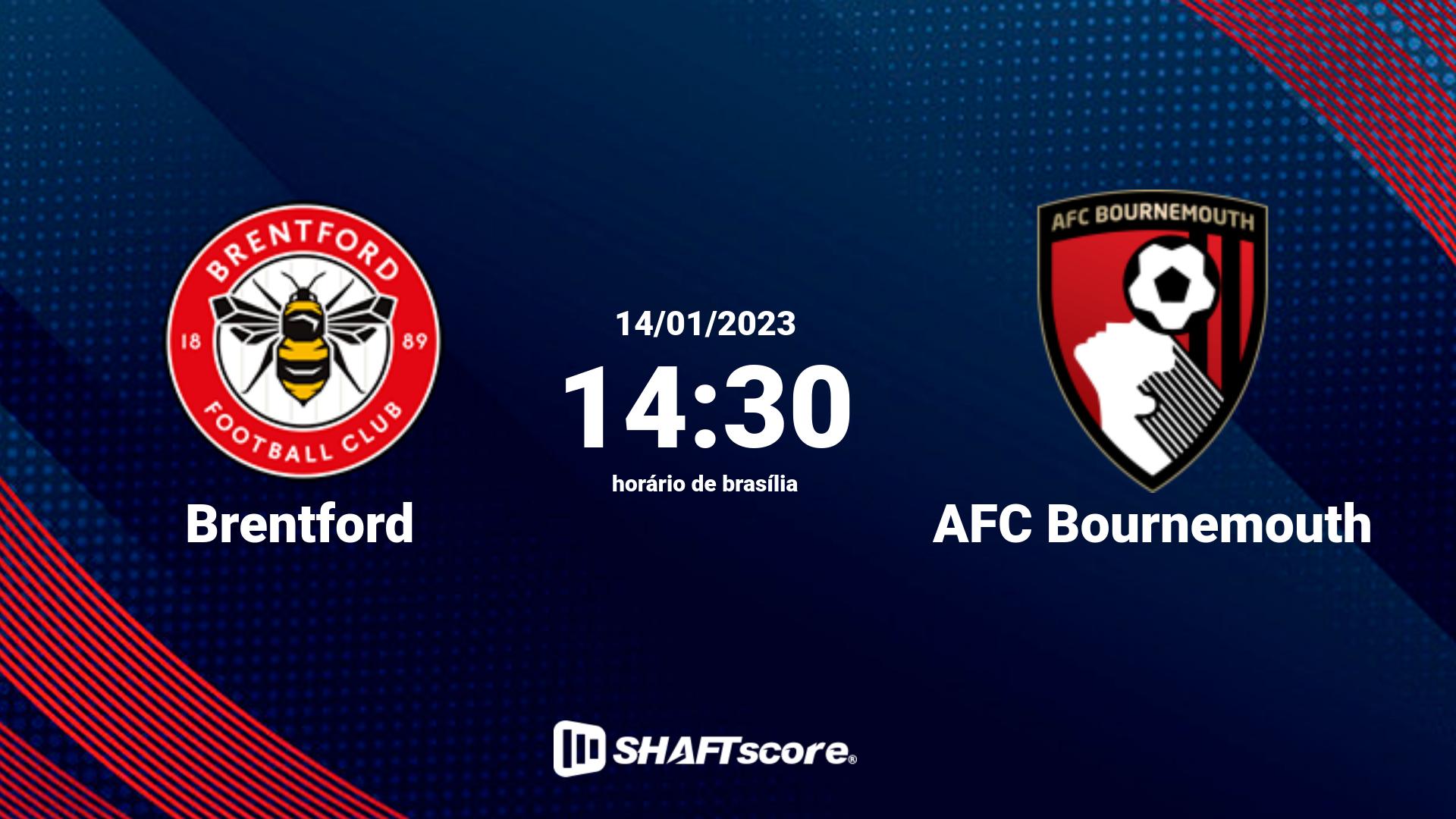 Estatísticas do jogo Brentford vs AFC Bournemouth 14.01 14:30