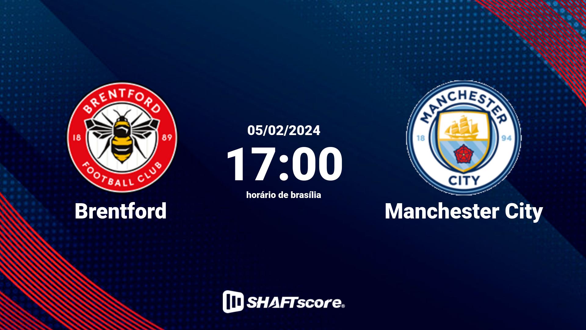 Estatísticas do jogo Brentford vs Manchester City 05.02 17:00