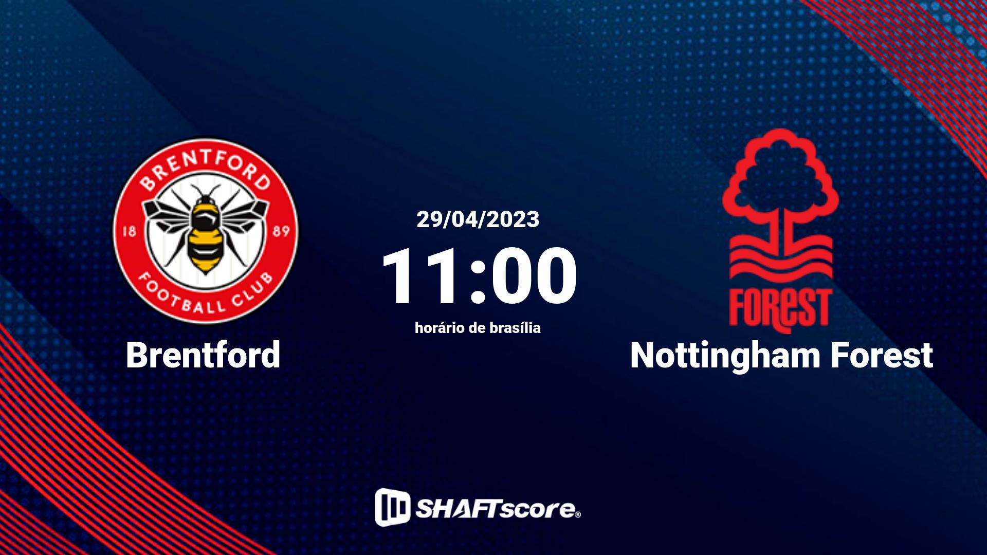 Estatísticas do jogo Brentford vs Nottingham Forest 29.04 11:00