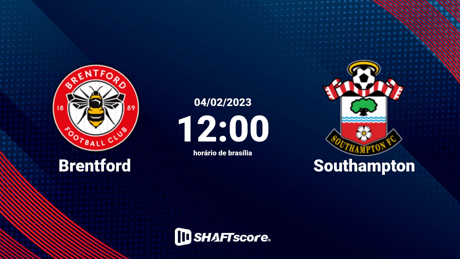 Estatísticas do jogo Brentford vs Southampton 04.02 12:00