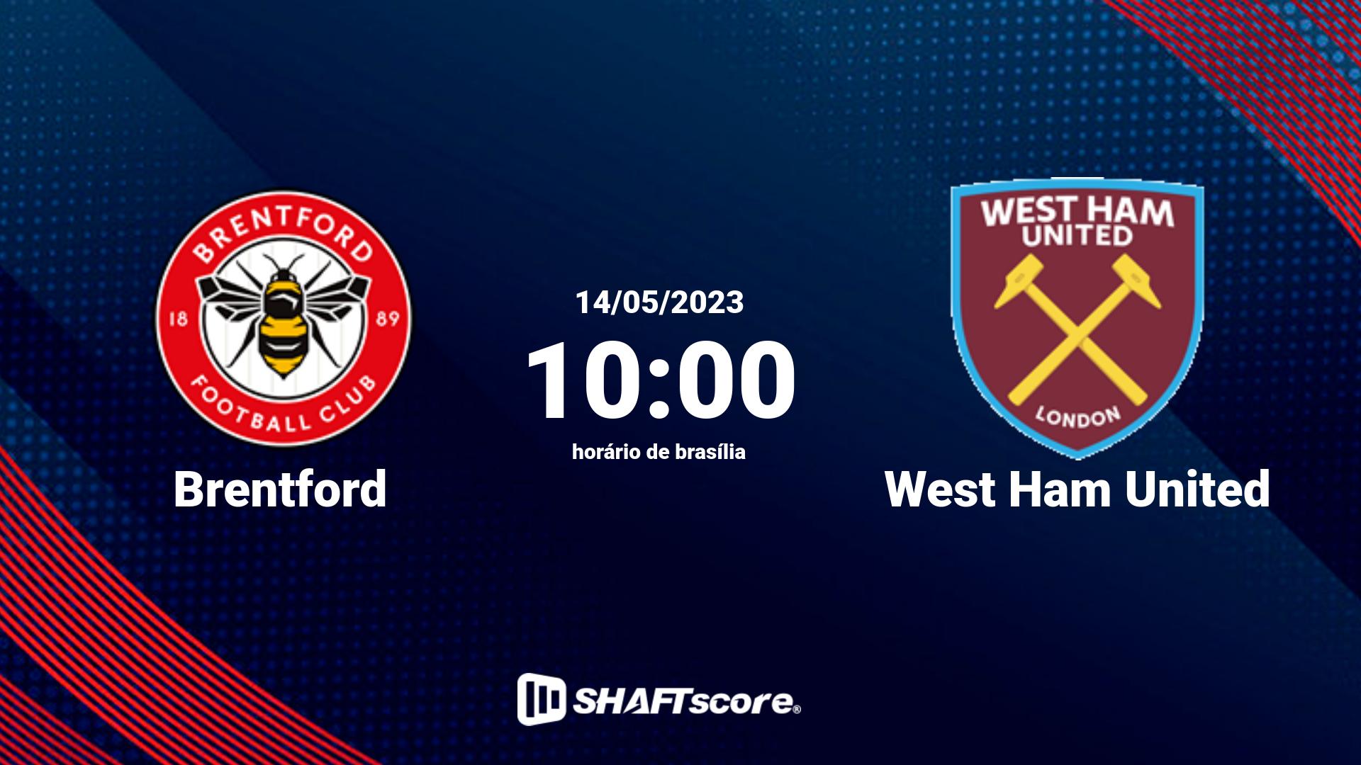 Estatísticas do jogo Brentford vs West Ham United 14.05 10:00