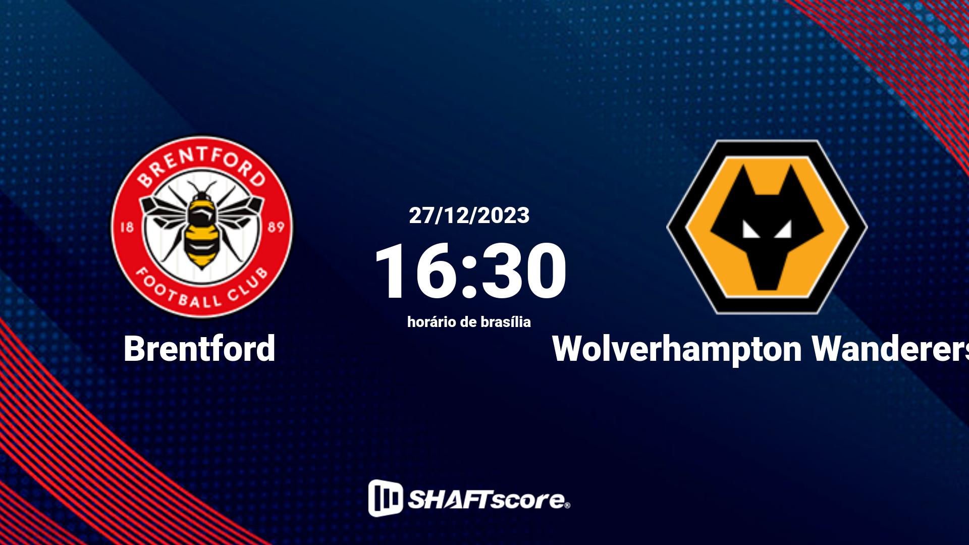 Estatísticas do jogo Brentford vs Wolverhampton Wanderers 27.12 16:30