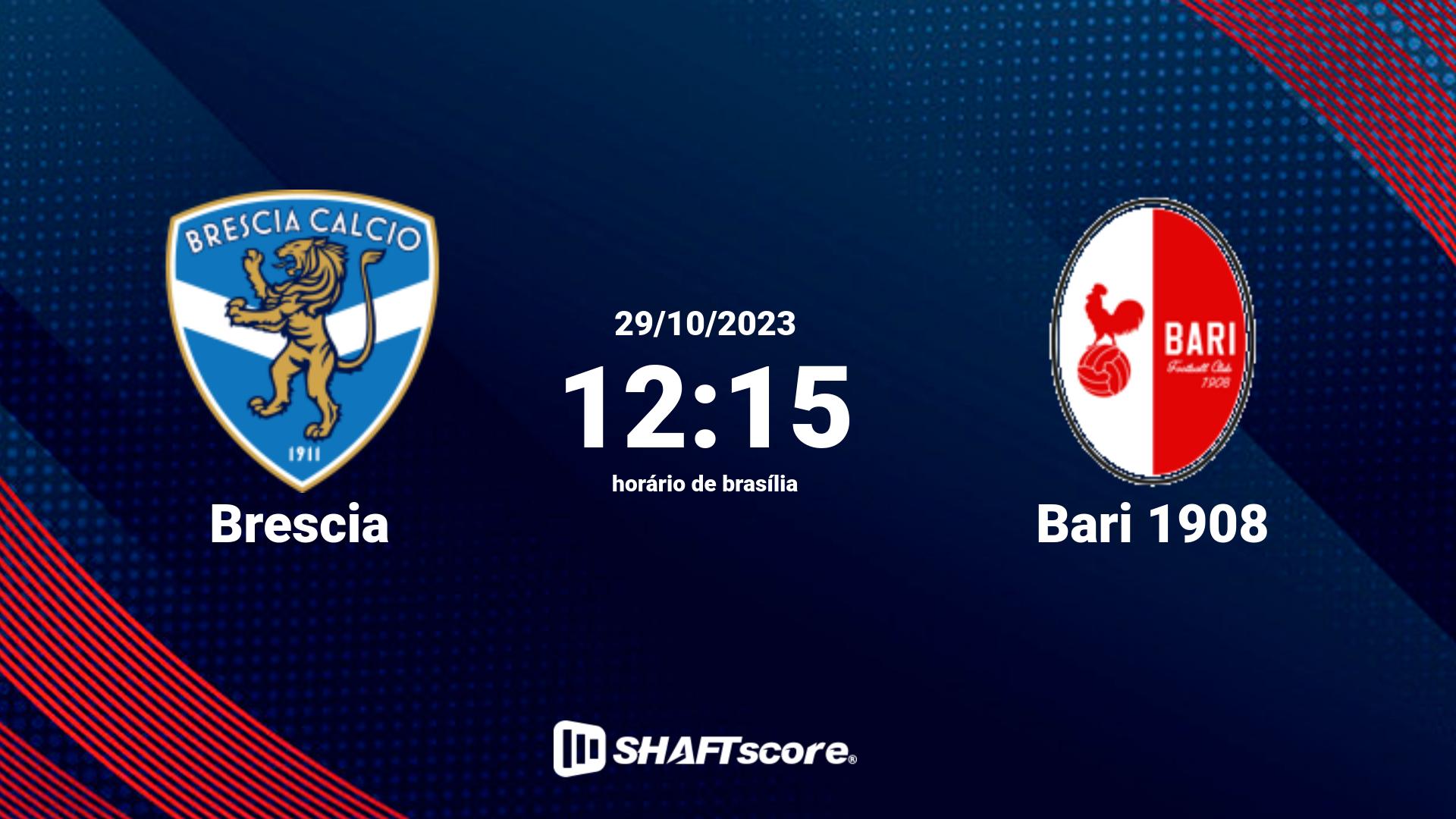 Estatísticas do jogo Brescia vs Bari 1908 29.10 12:15