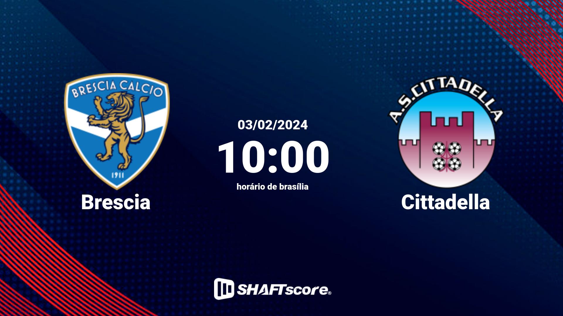 Estatísticas do jogo Brescia vs Cittadella 03.02 10:00