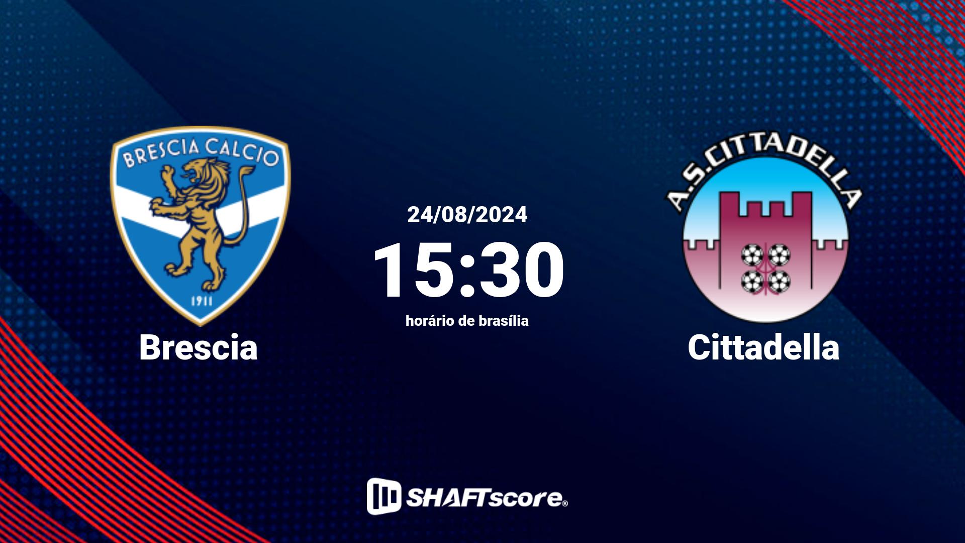 Estatísticas do jogo Brescia vs Cittadella 24.08 15:30