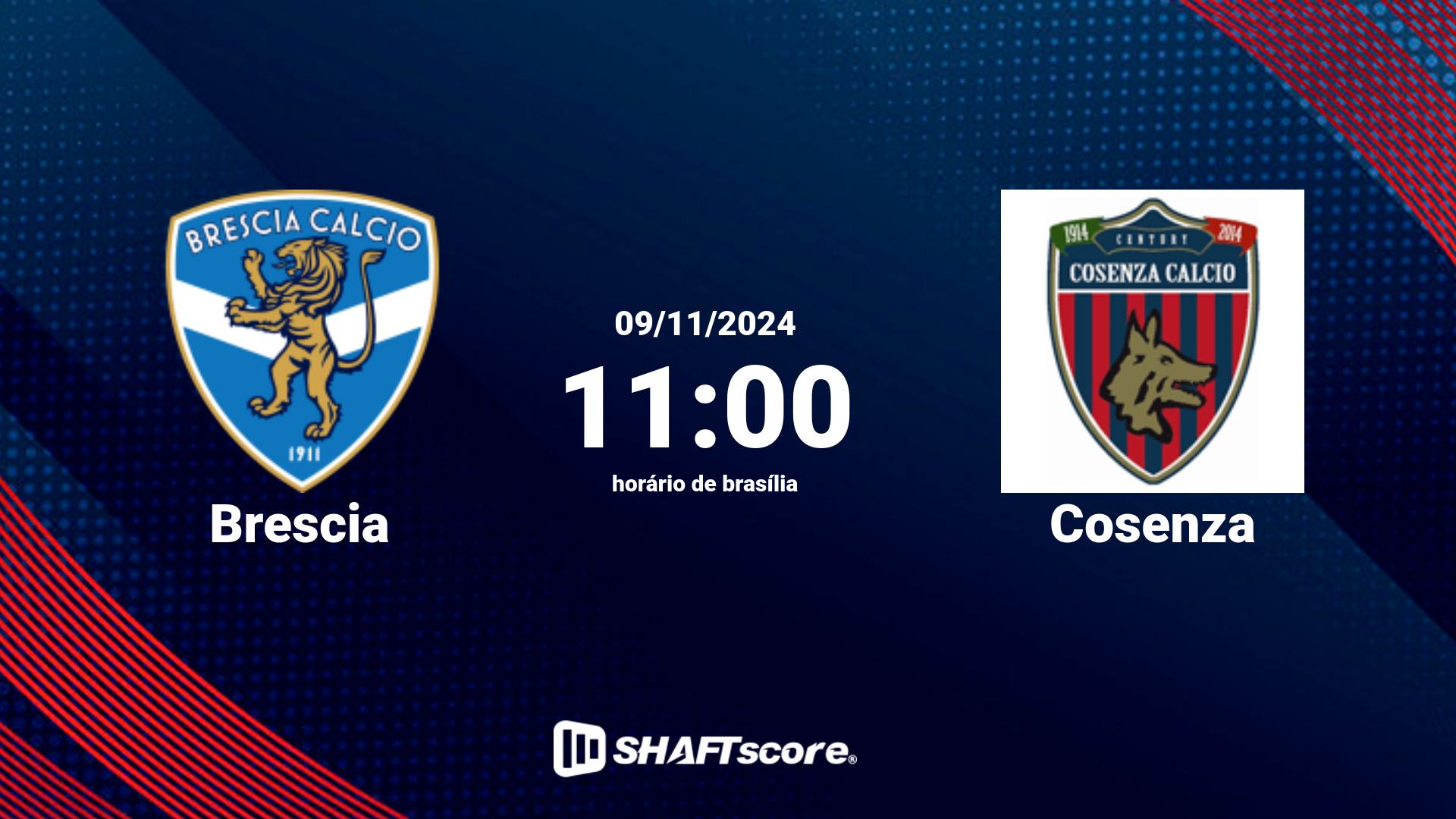 Estatísticas do jogo Brescia vs Cosenza 09.11 11:00