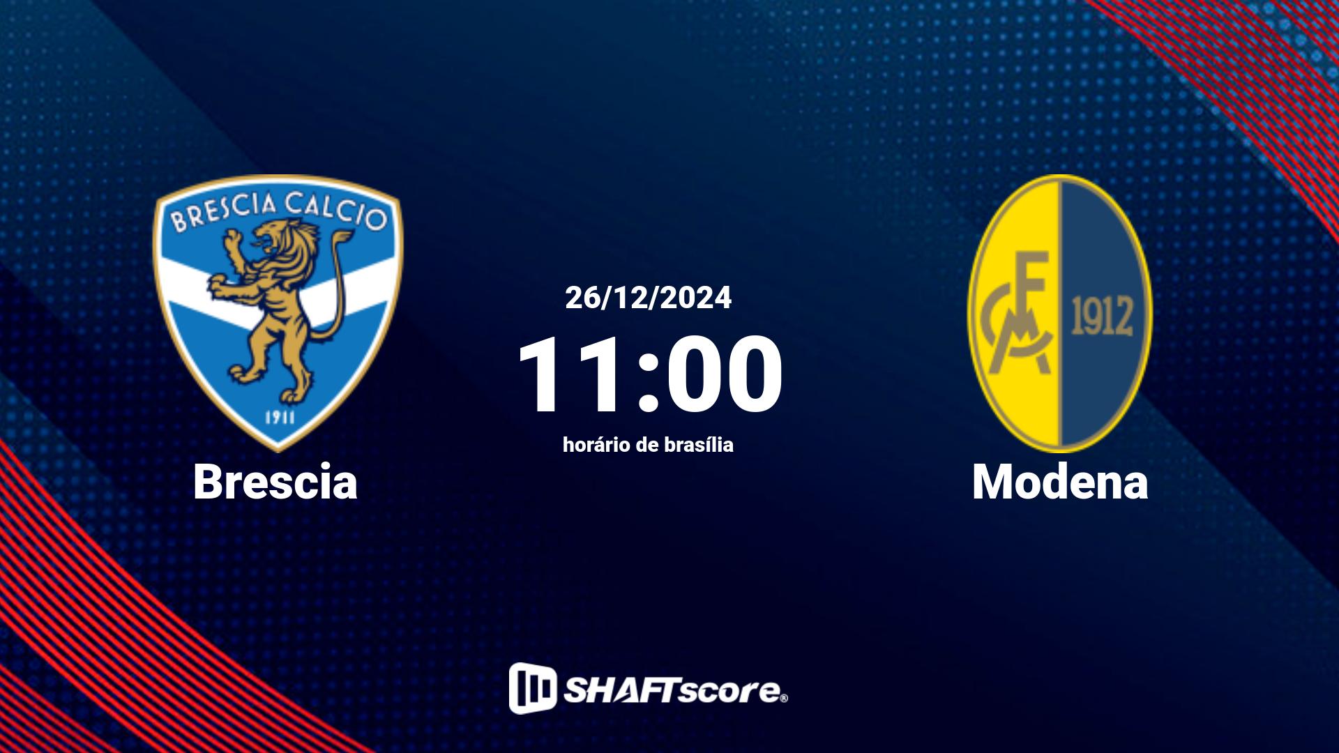 Estatísticas do jogo Brescia vs Modena 26.12 11:00