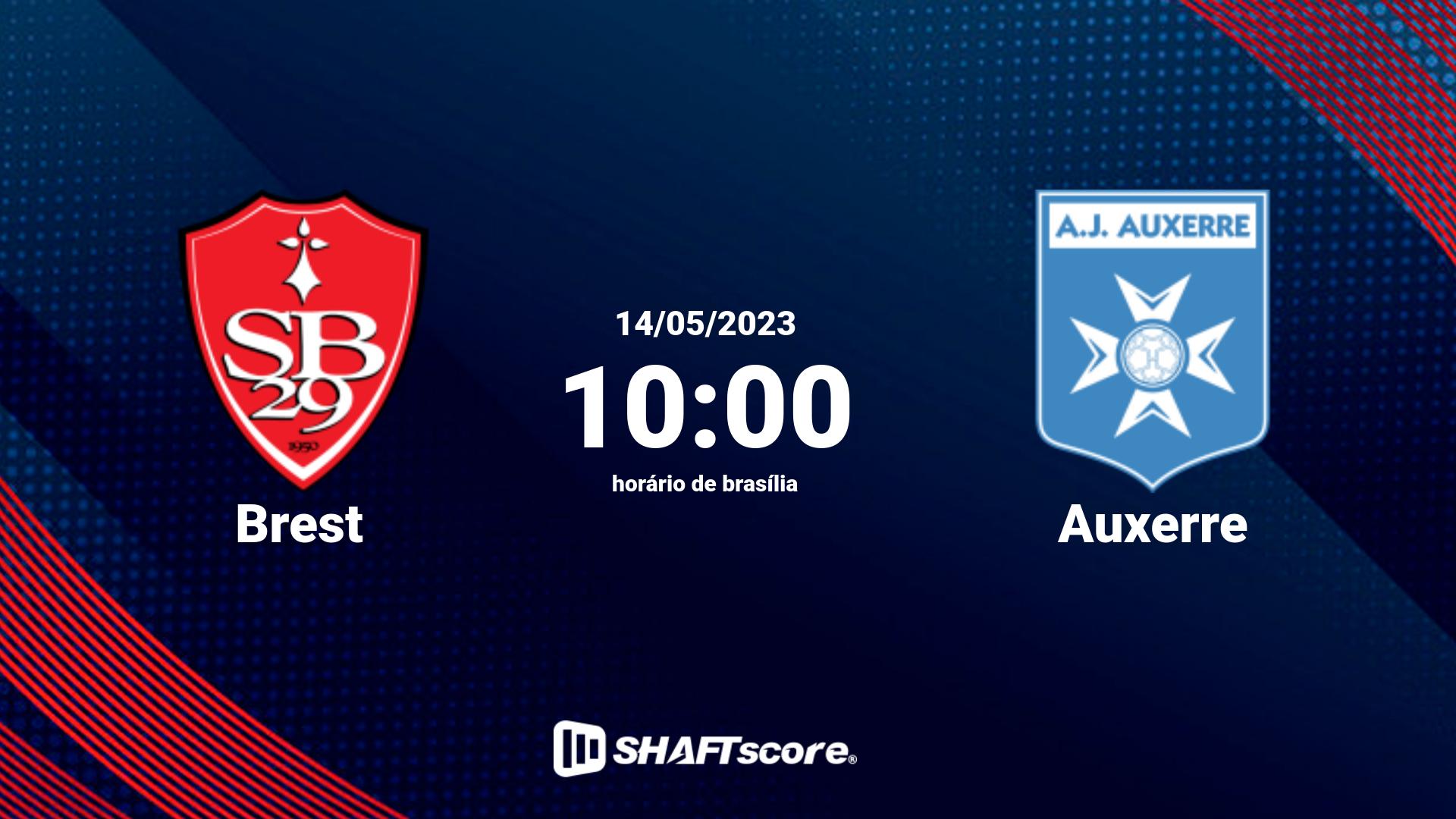 Estatísticas do jogo Brest vs Auxerre 14.05 10:00