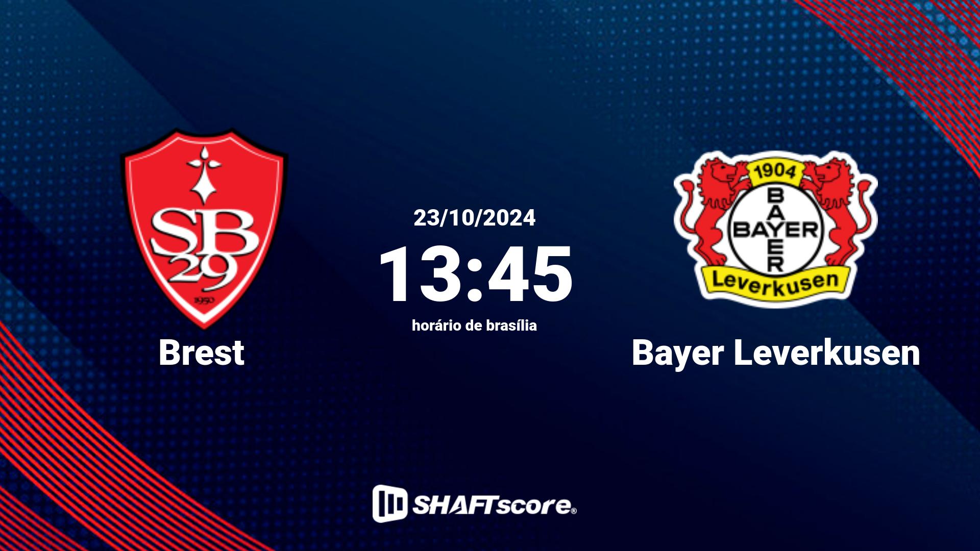 Estatísticas do jogo Brest vs Bayer Leverkusen 23.10 13:45