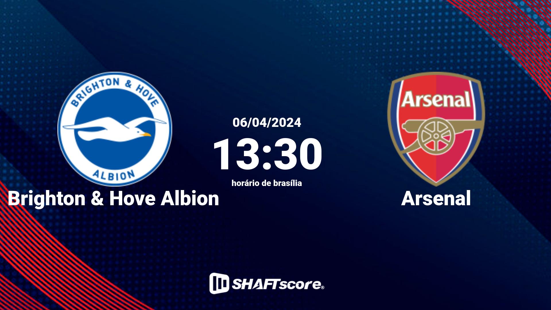 Estatísticas do jogo Brighton & Hove Albion vs Arsenal 06.04 13:30