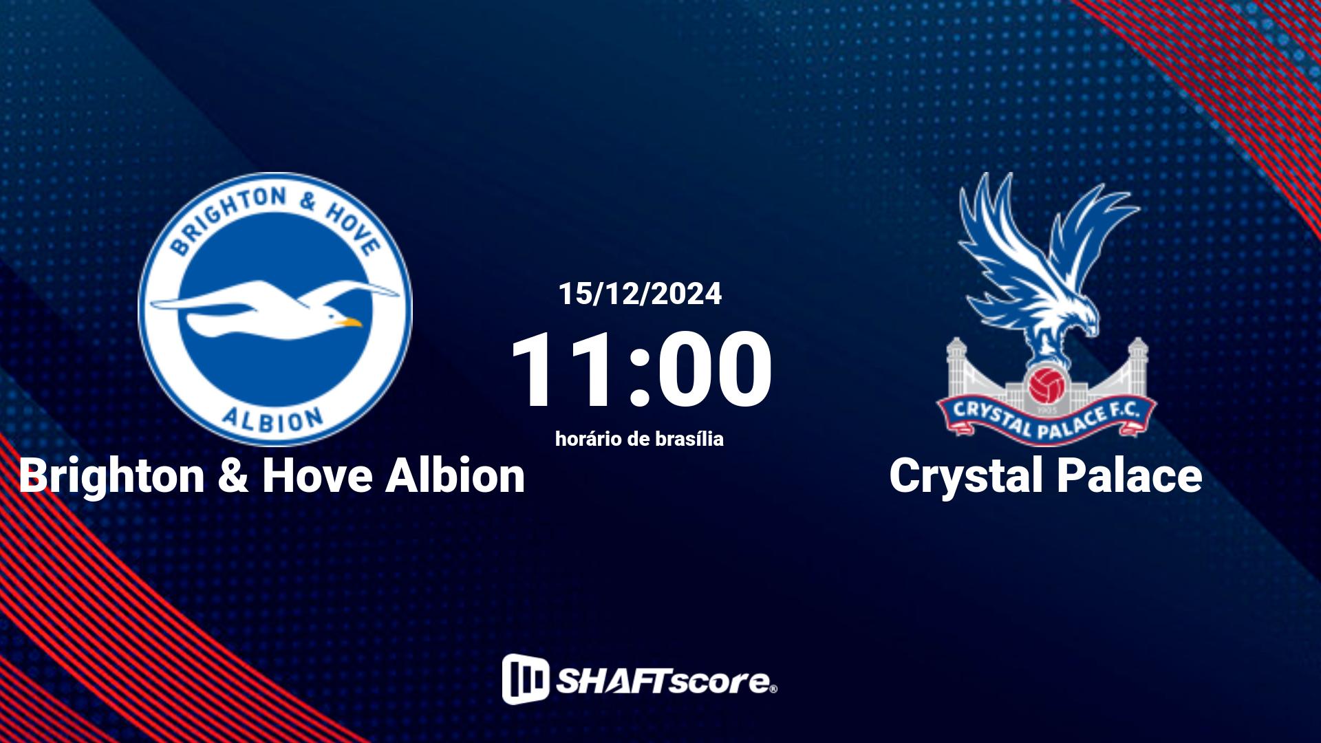 Estatísticas do jogo Brighton & Hove Albion vs Crystal Palace 15.12 11:00