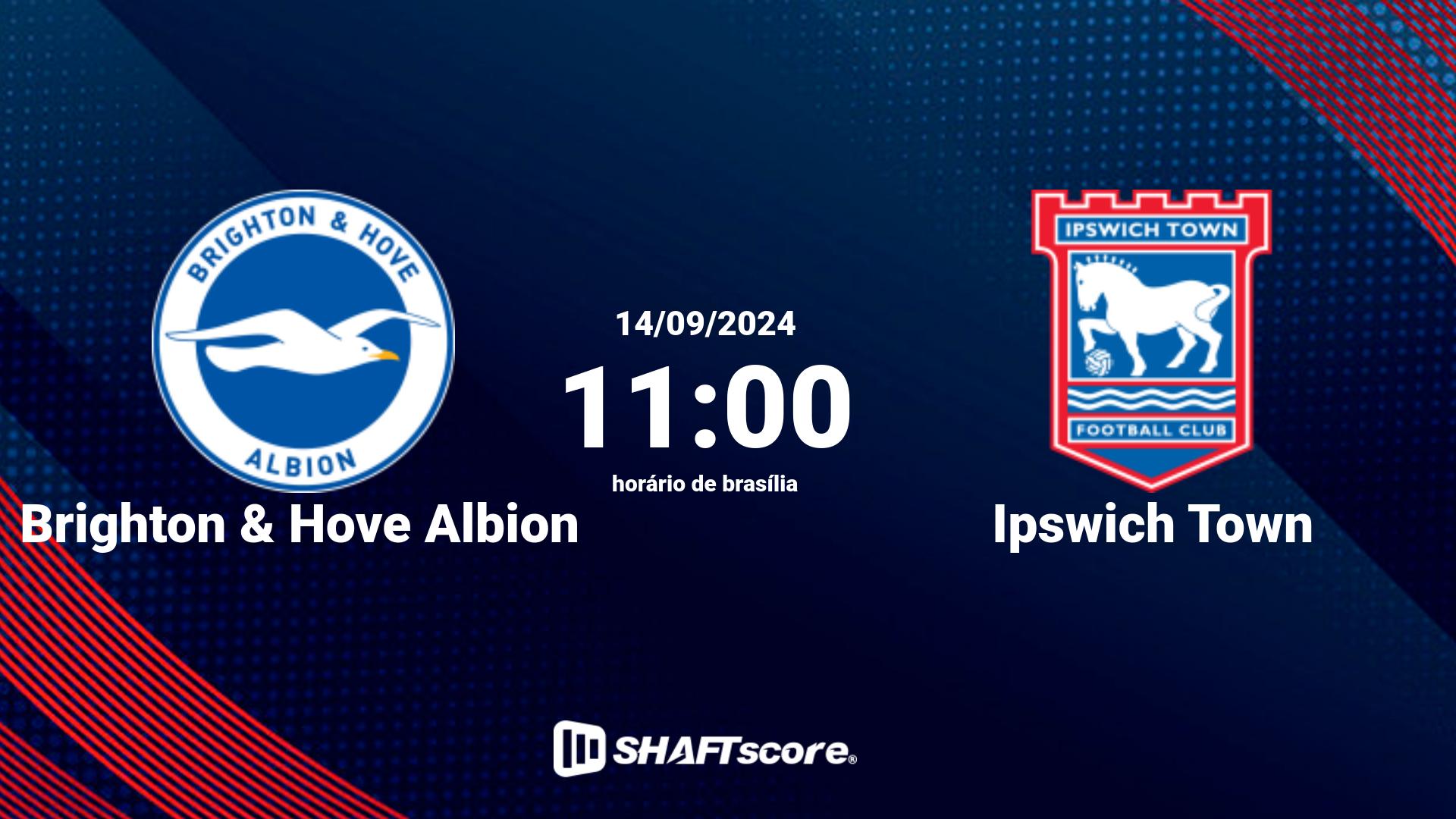 Estatísticas do jogo Brighton & Hove Albion vs Ipswich Town 14.09 11:00