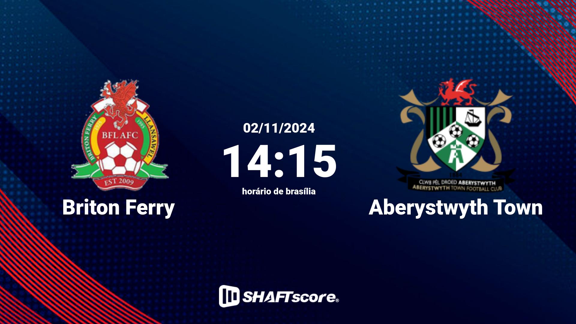 Estatísticas do jogo Briton Ferry vs Aberystwyth Town 02.11 14:15