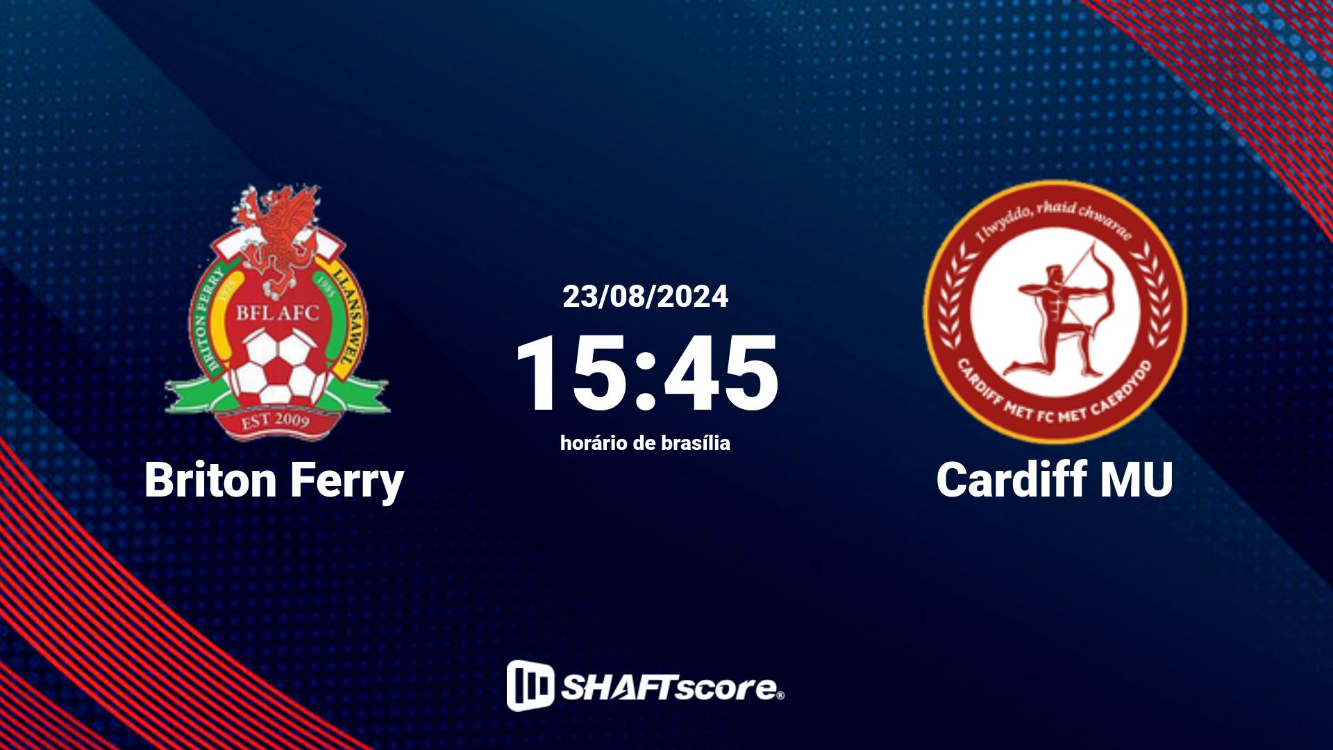 Estatísticas do jogo Briton Ferry vs Cardiff MU 23.08 15:45